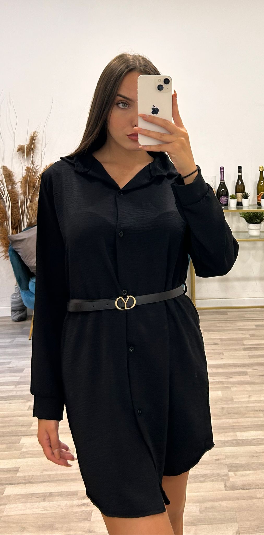 camicia lunga con cinturina