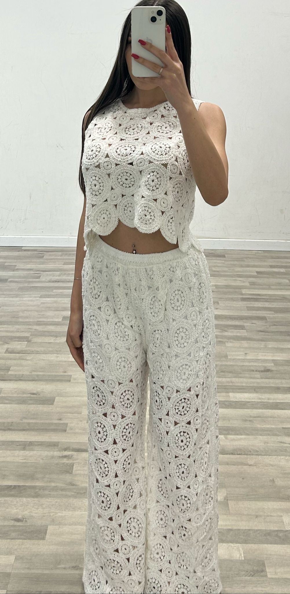 completo canotta e pantalone in fettuccia