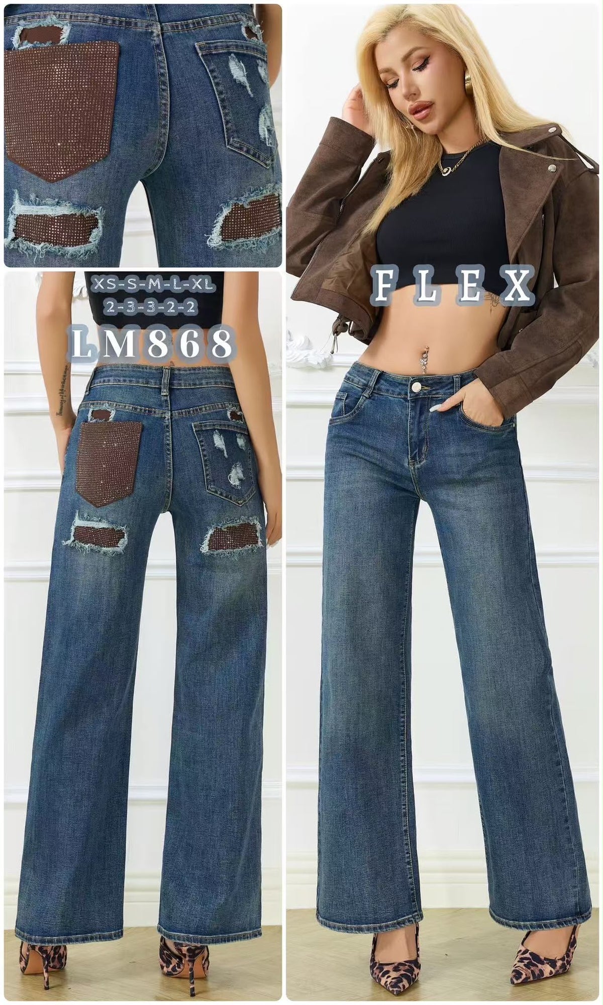 jeans two con tasca brown