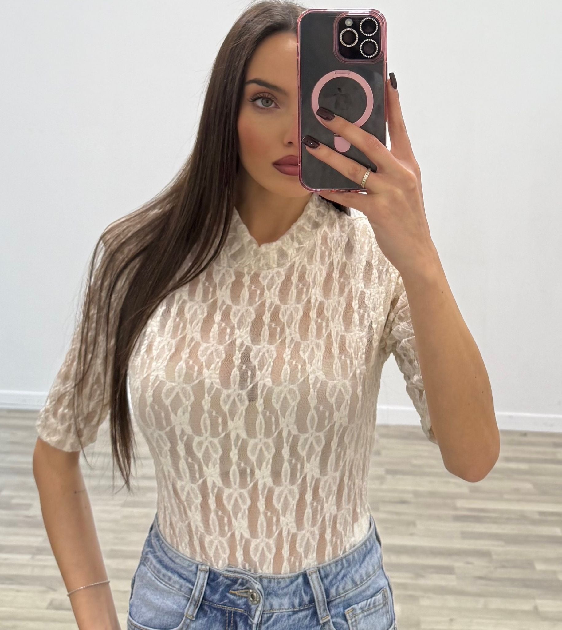 body con spalline in pizzo