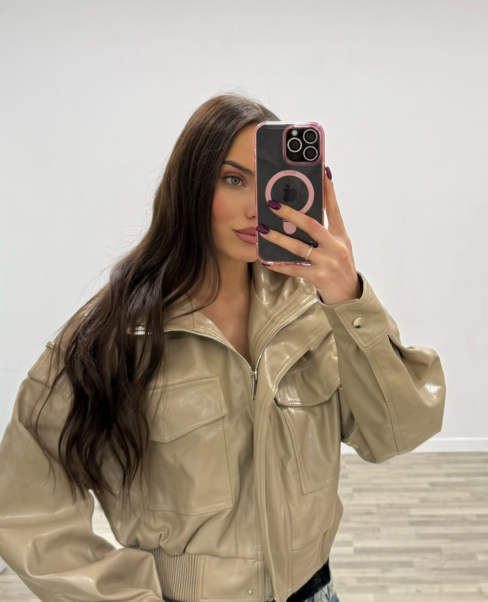 giubbino corti di ecopelle