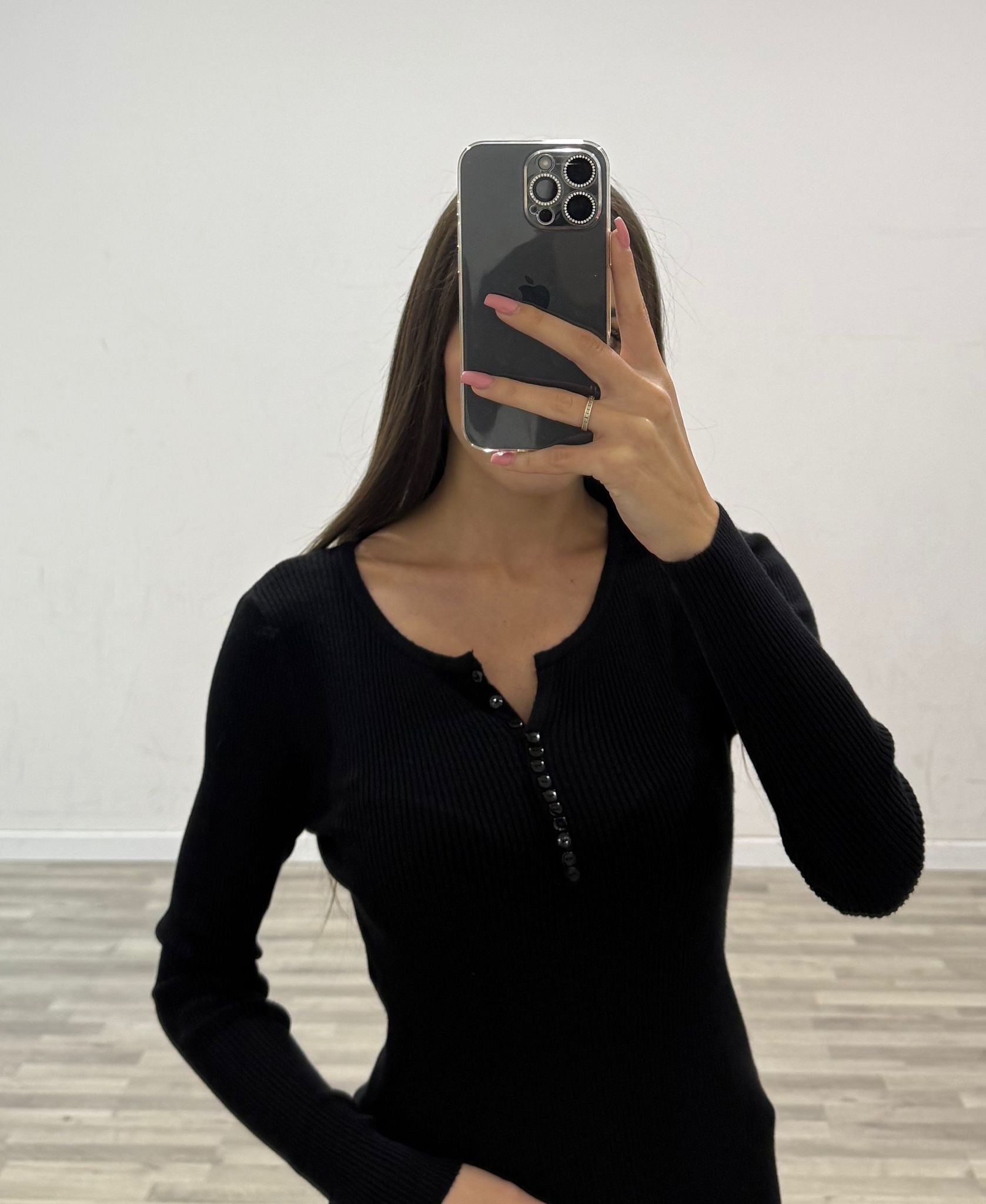 maglia serrafino a costine