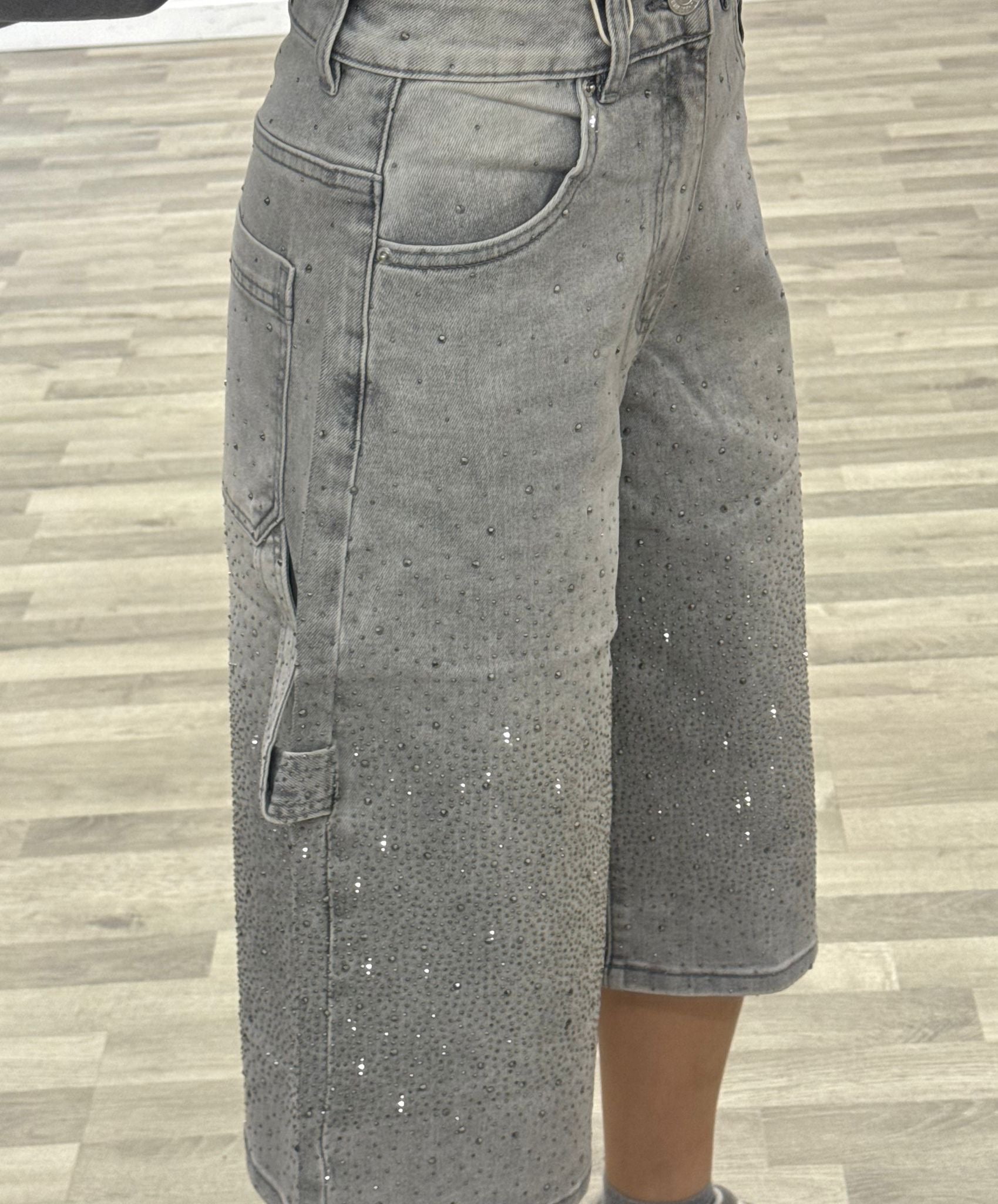bermuda di jeans grey