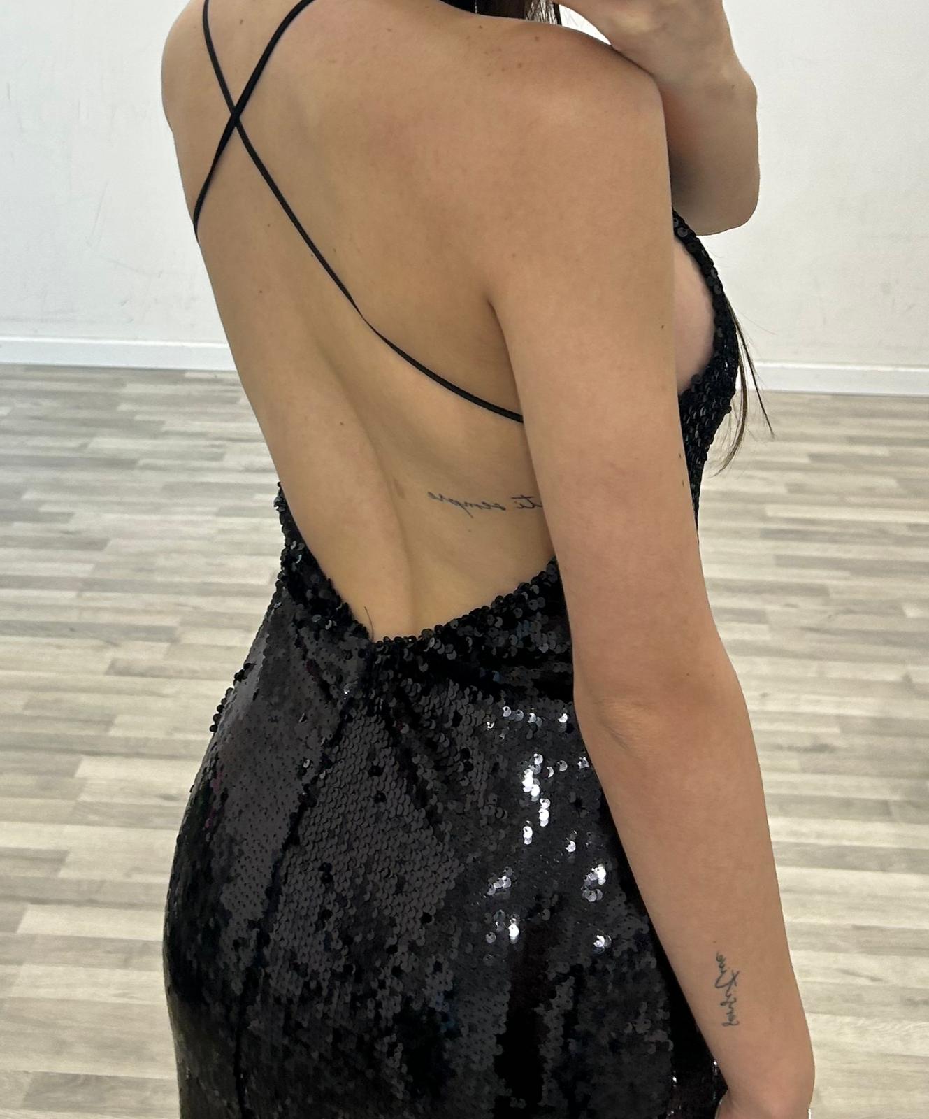 vestito smack con paillettes