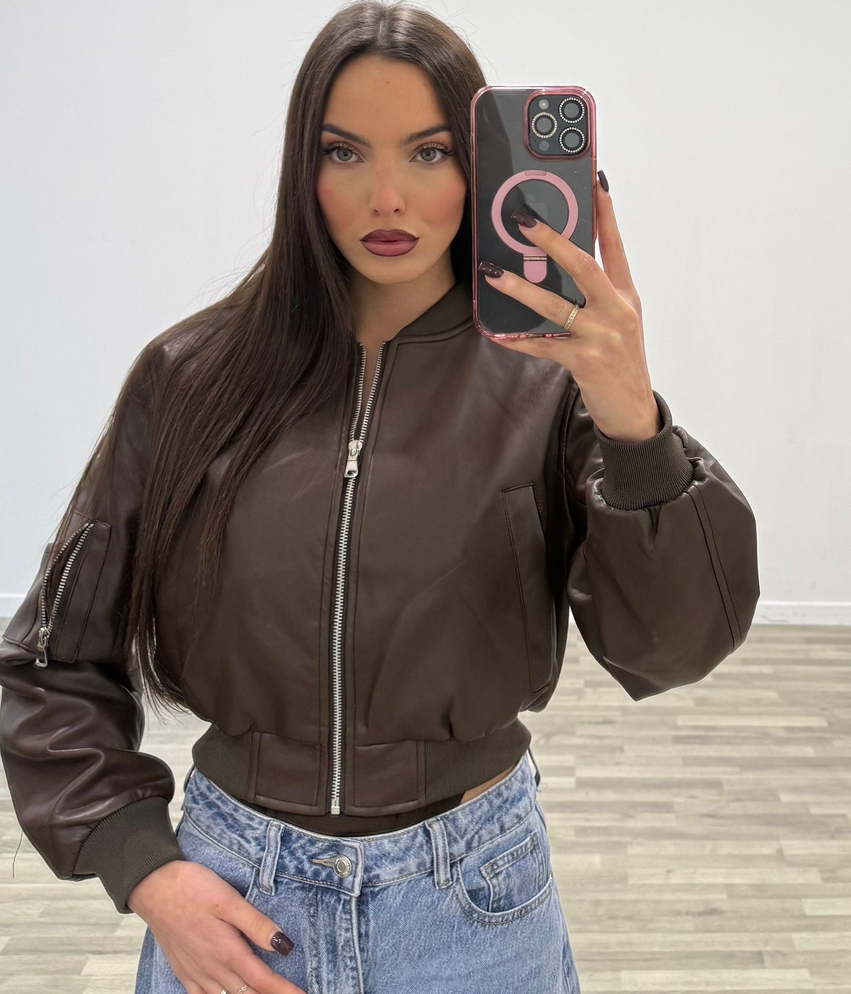 giubbino corto ecopelle