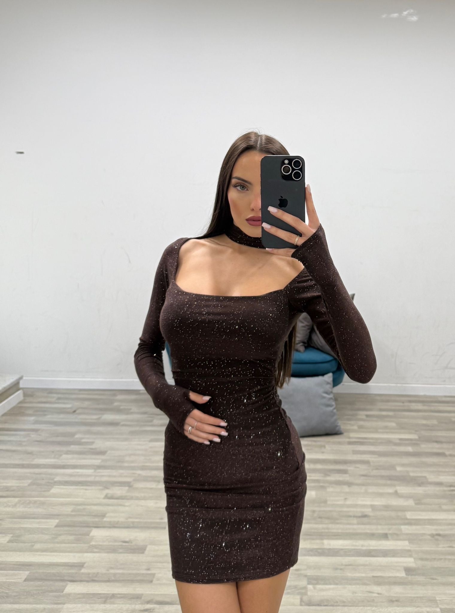 vestitino in lurex con collarino