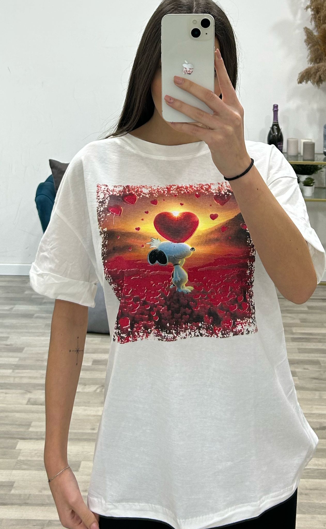 t-shirt snoopy heart