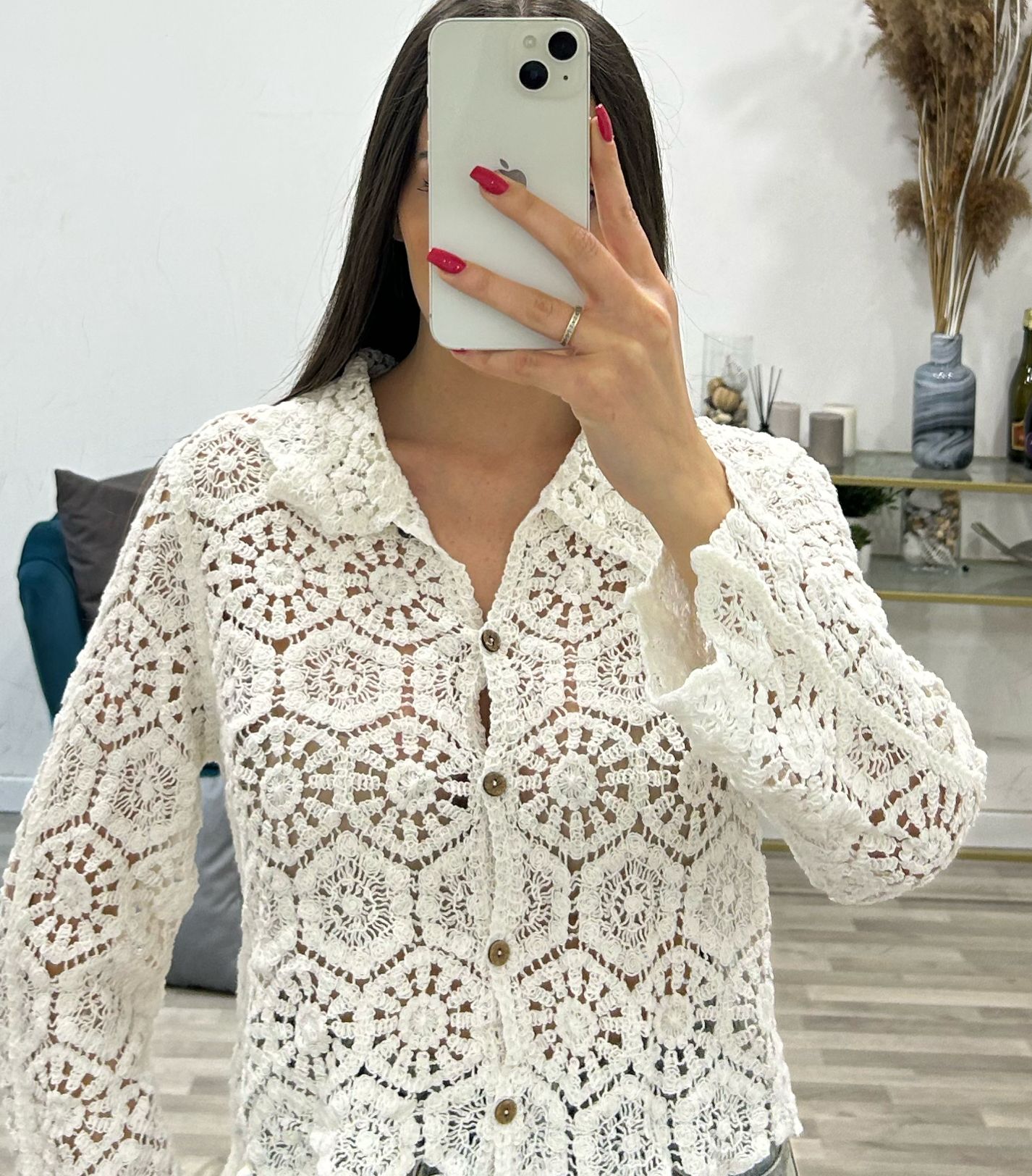 giacchino camicia di uncinetto