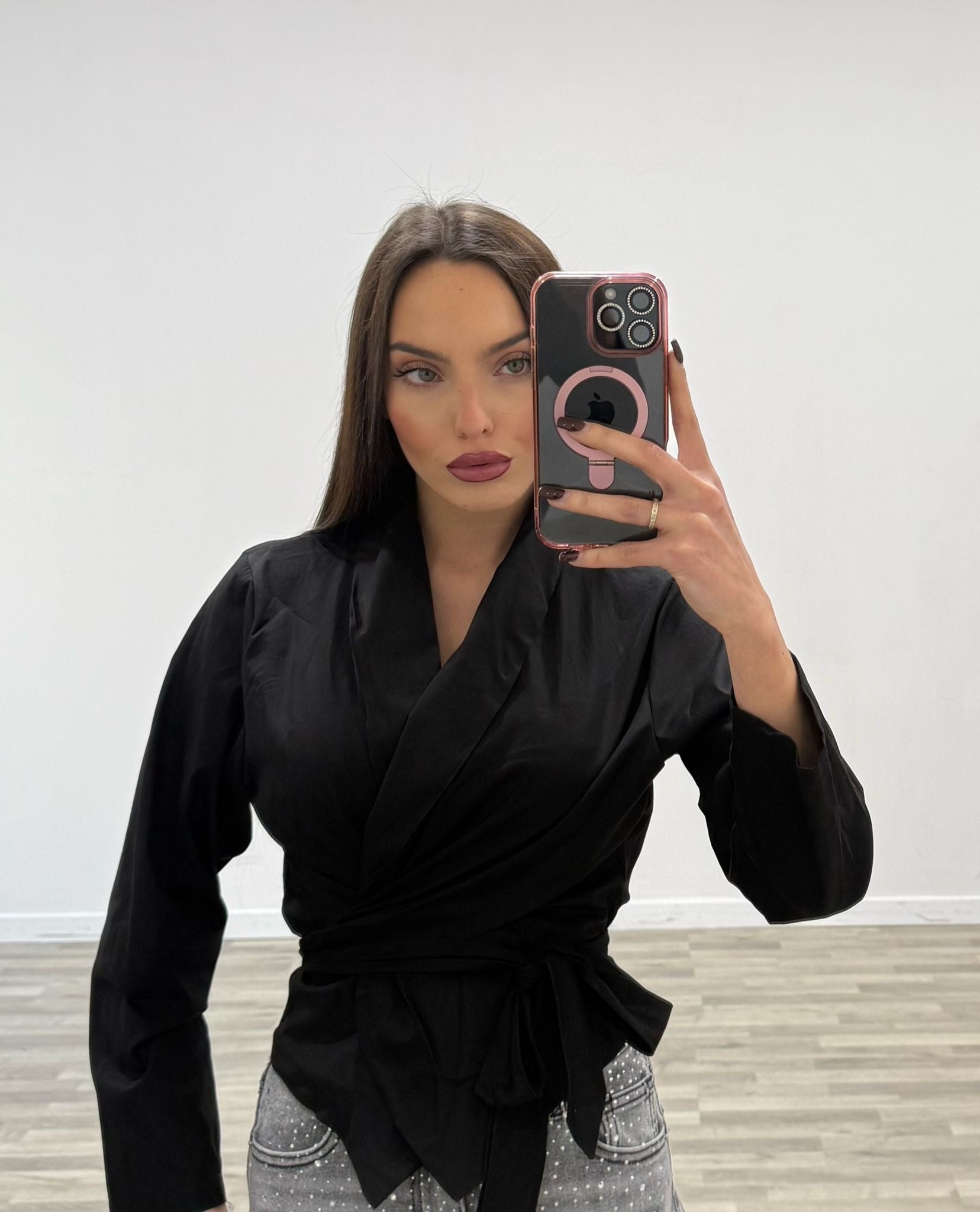 camicia incrociata a giacca