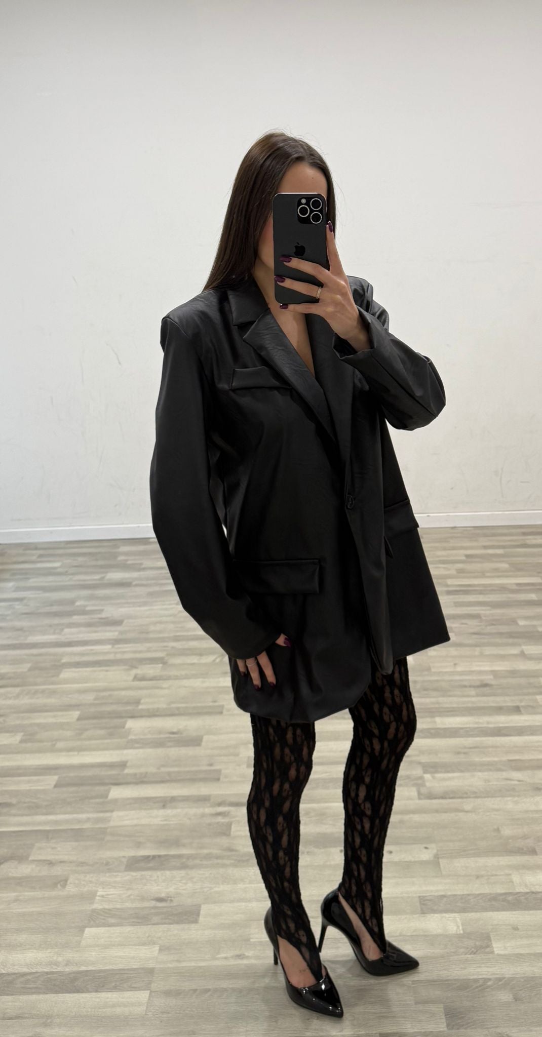 giacca oversize pelle