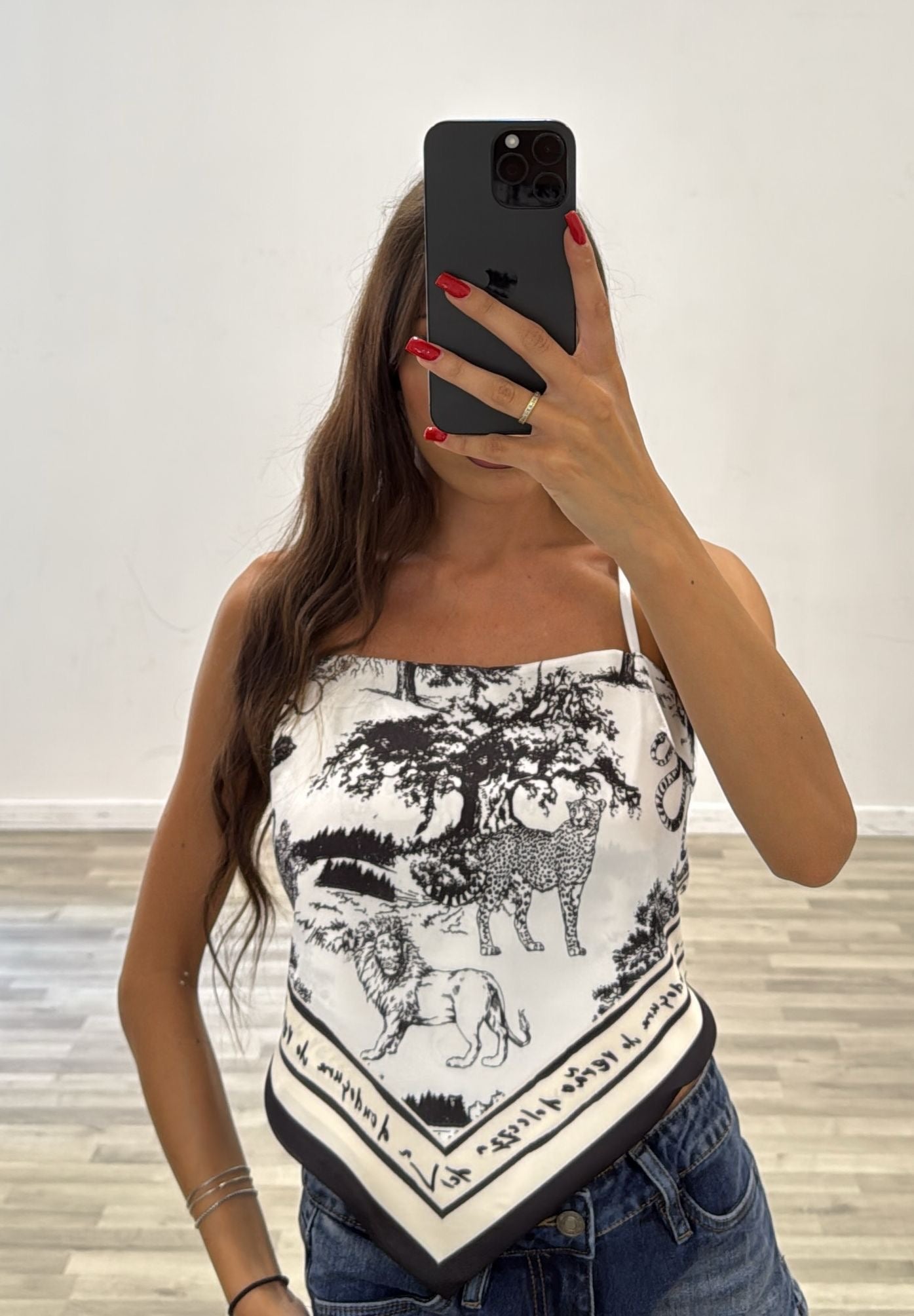 top fazzoletto a fantasia