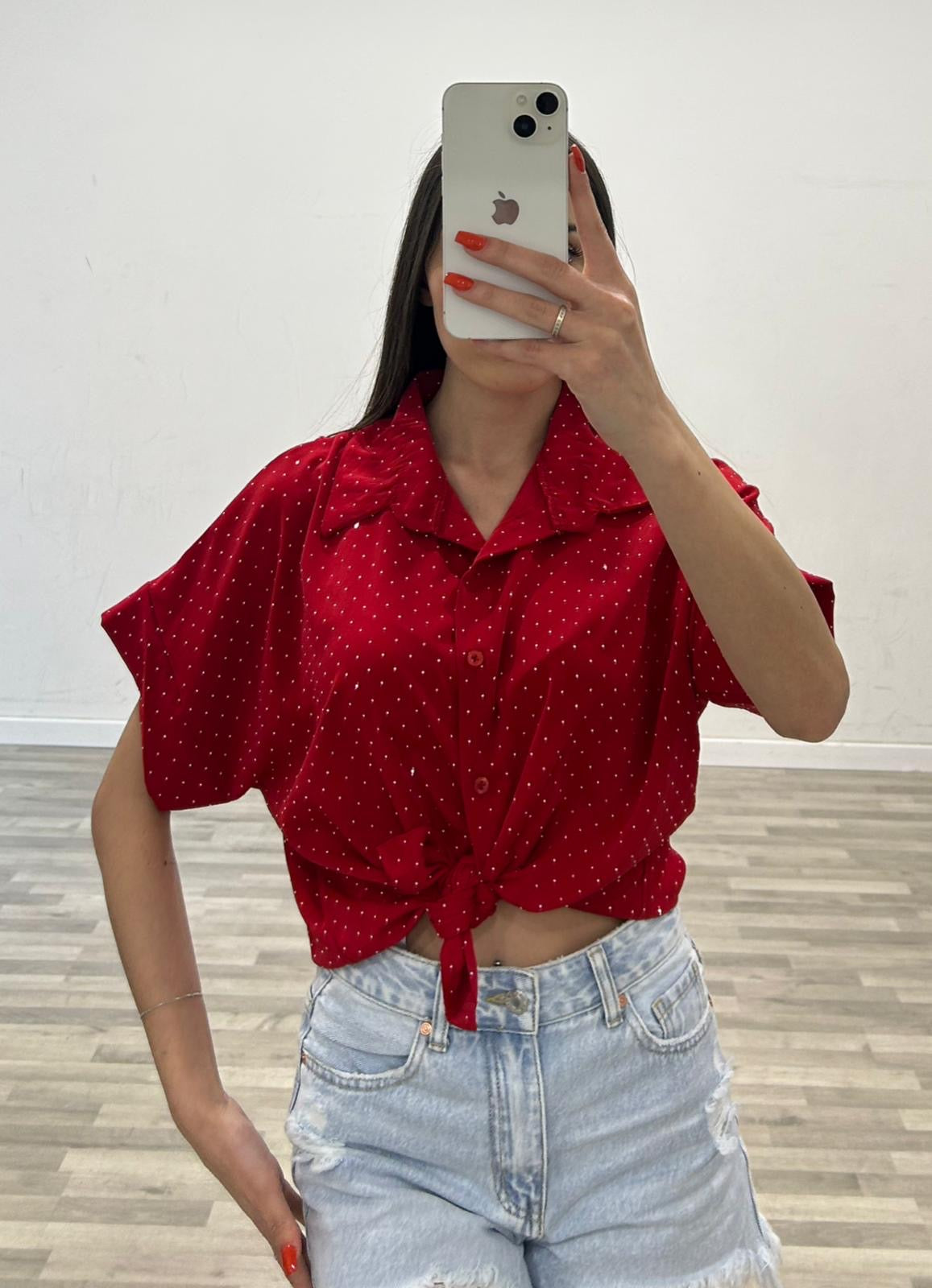 camicia nodo e brillantini