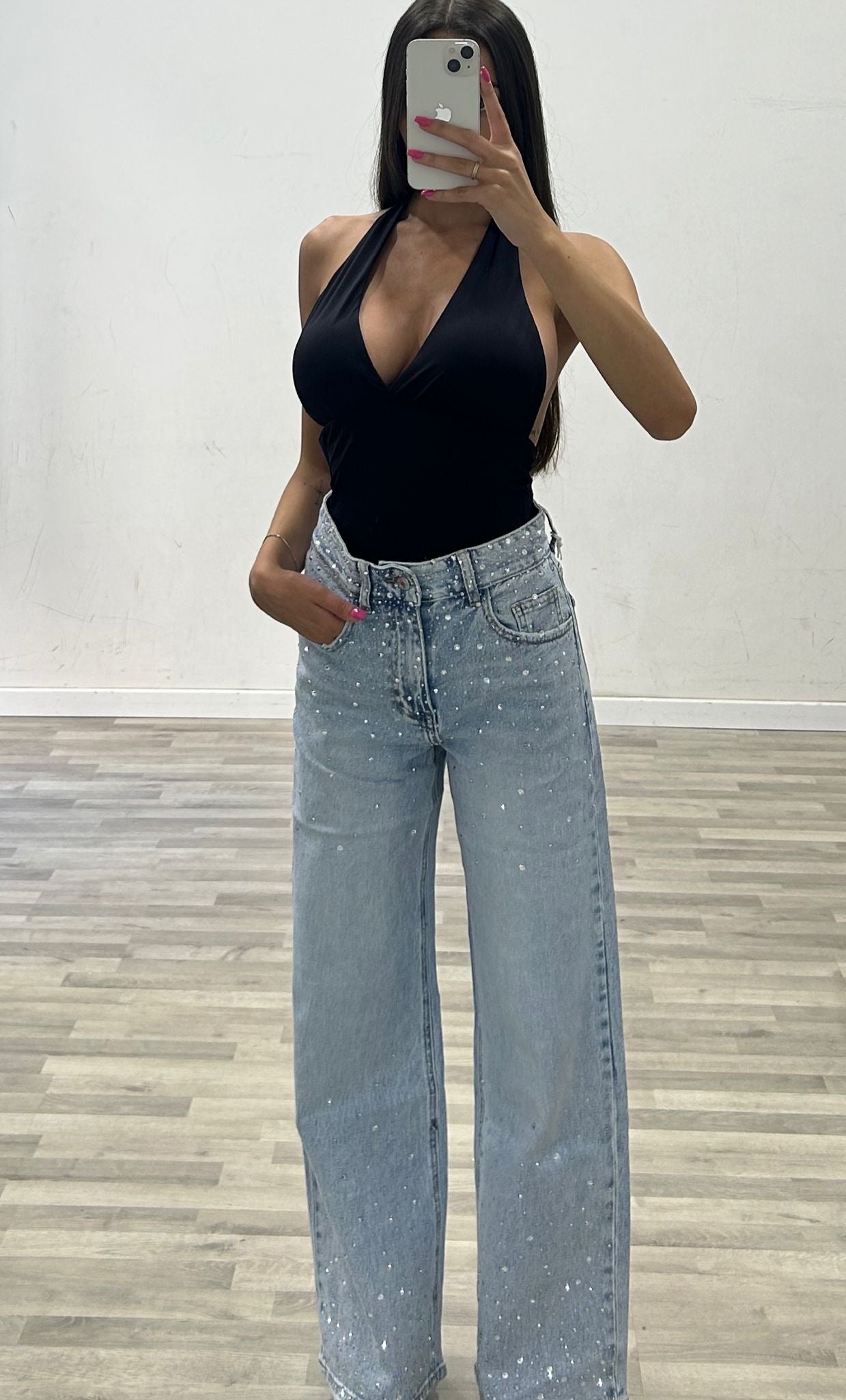 jeans con brillantini