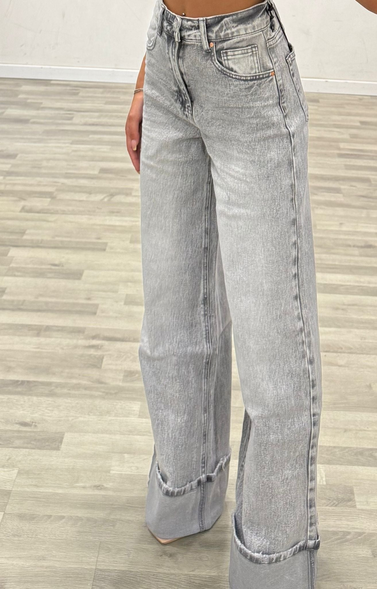 jeans con risvolto