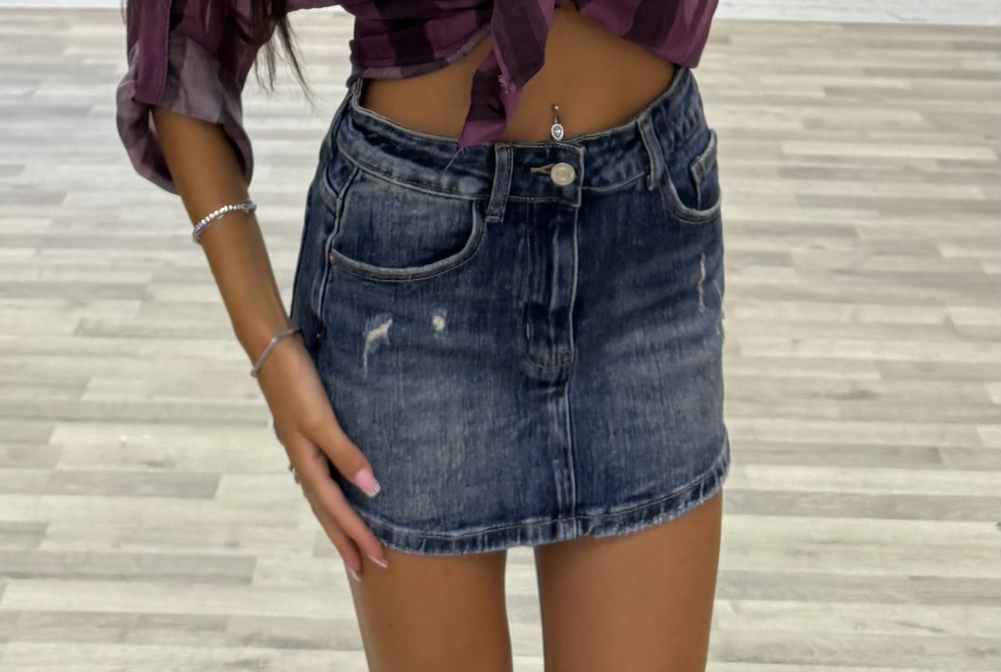gonna jeans con short sotto