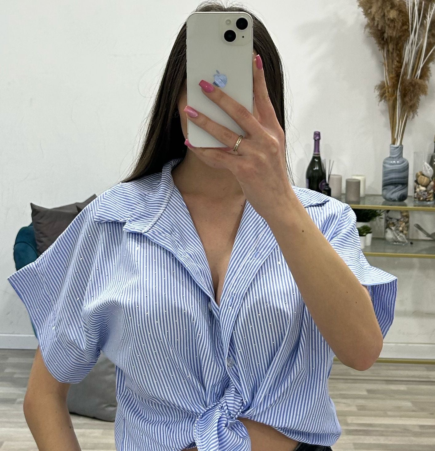 camicia righine con nodo