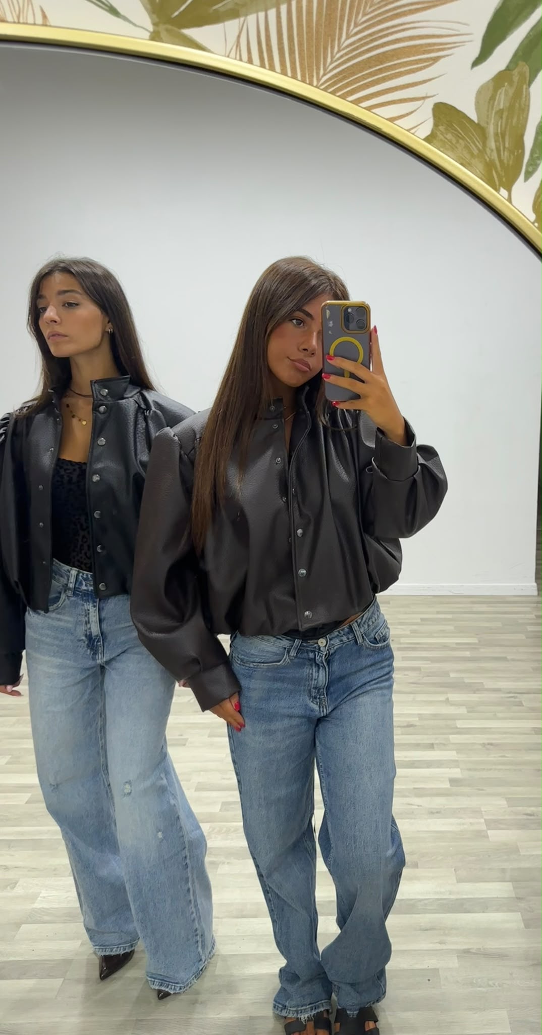 bomber in ecopelle giada