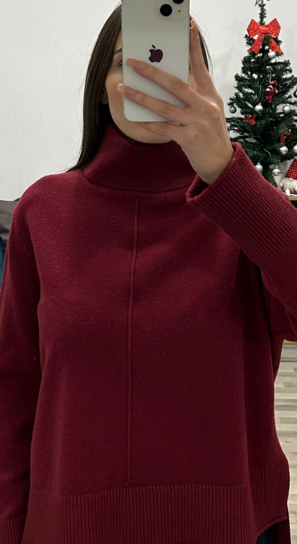 maglia collo alto perla