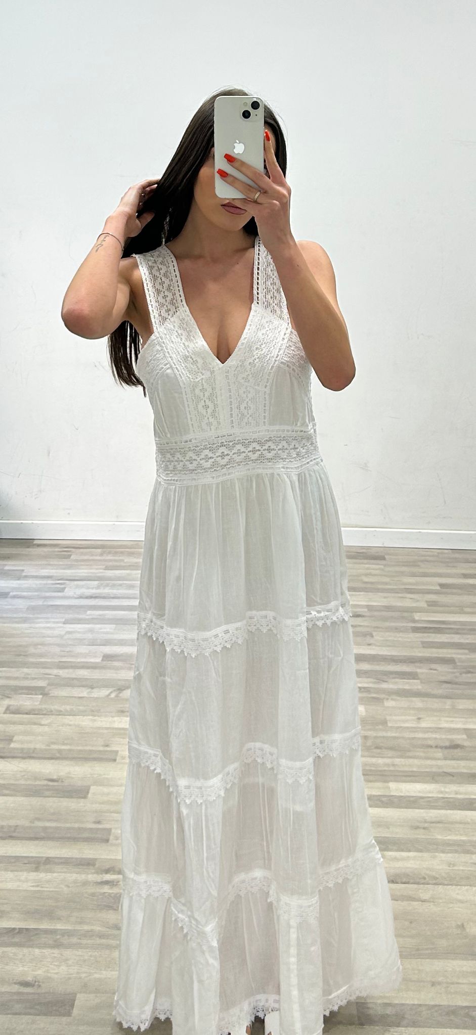 vestito lungo nisida white