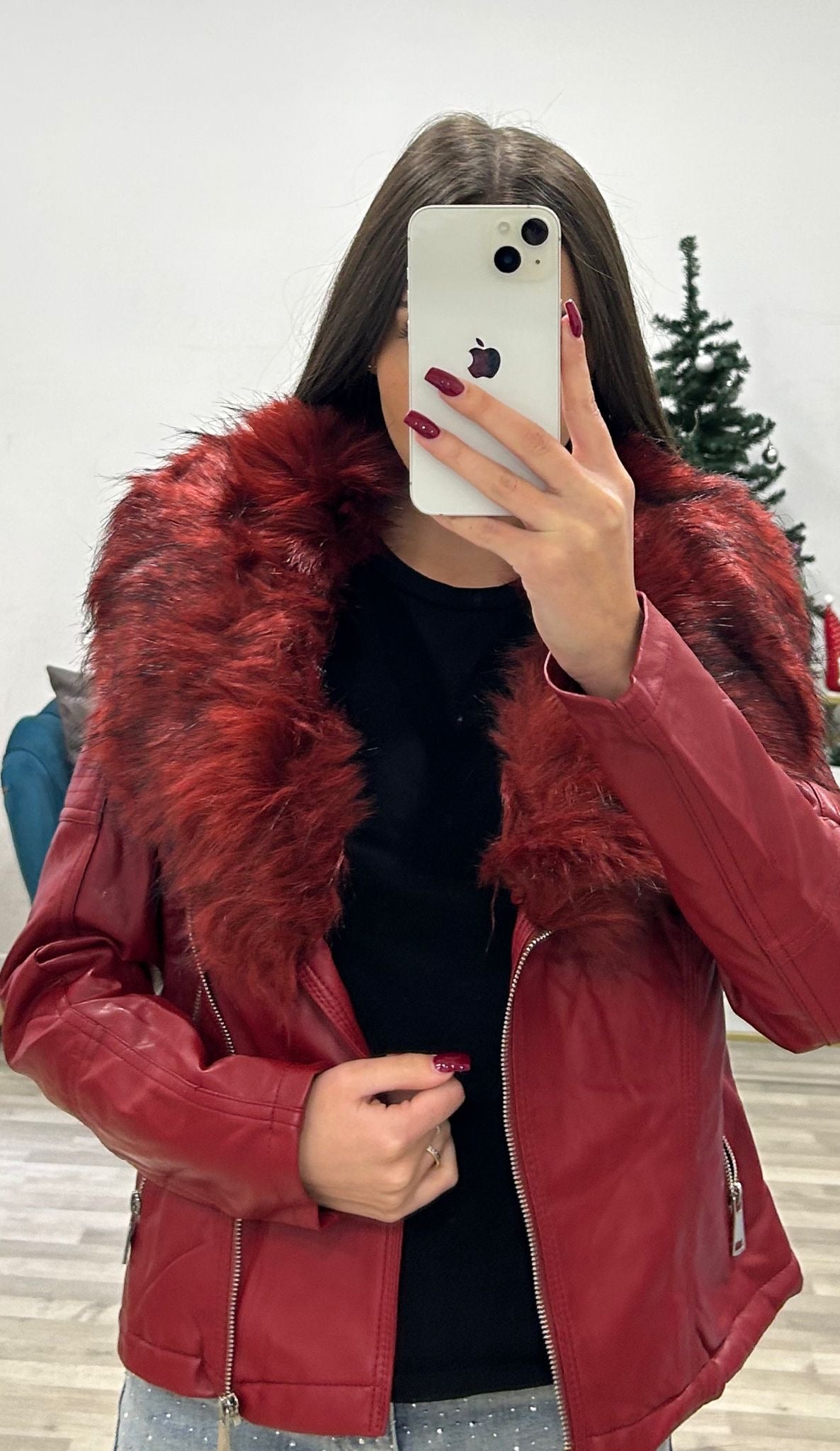 giubbino di ecopelle bordo'
