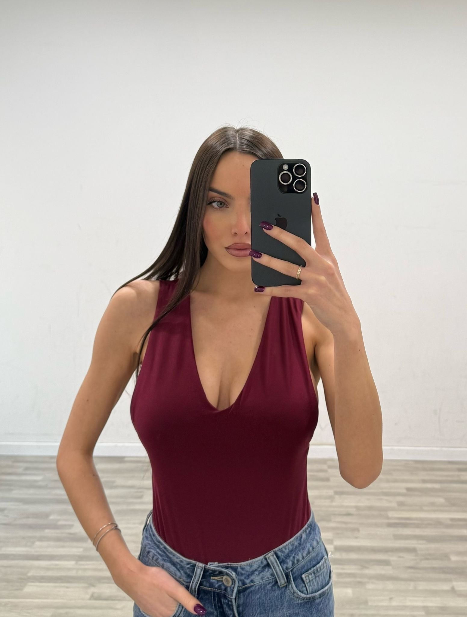 body canotta scollato avanti e dietro