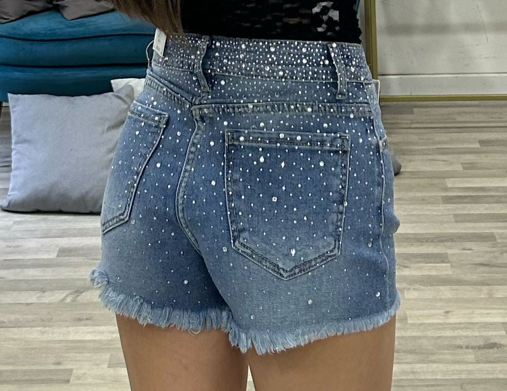 short di jeans con brillantino kali'