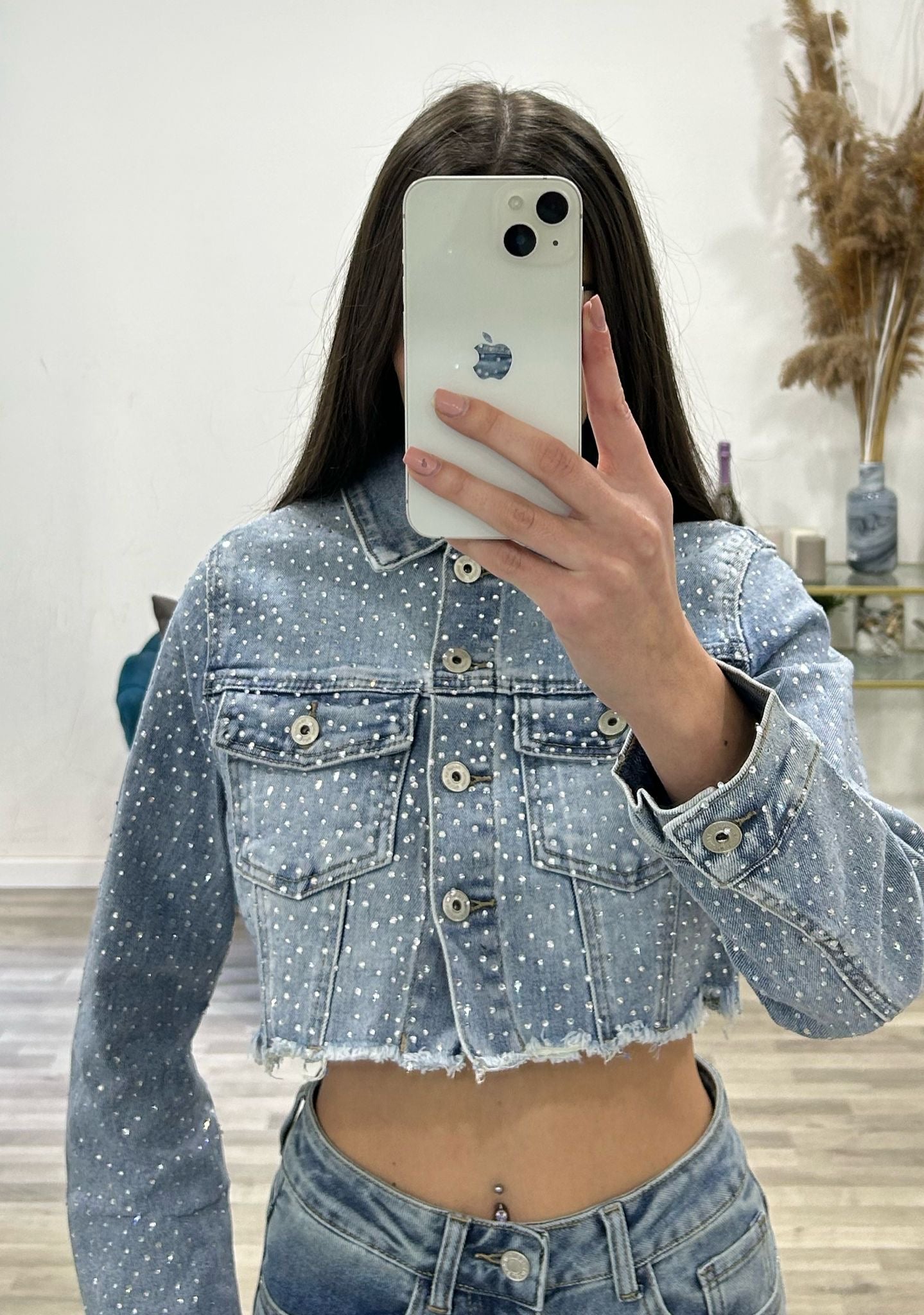 giubbino jeans kiss pink