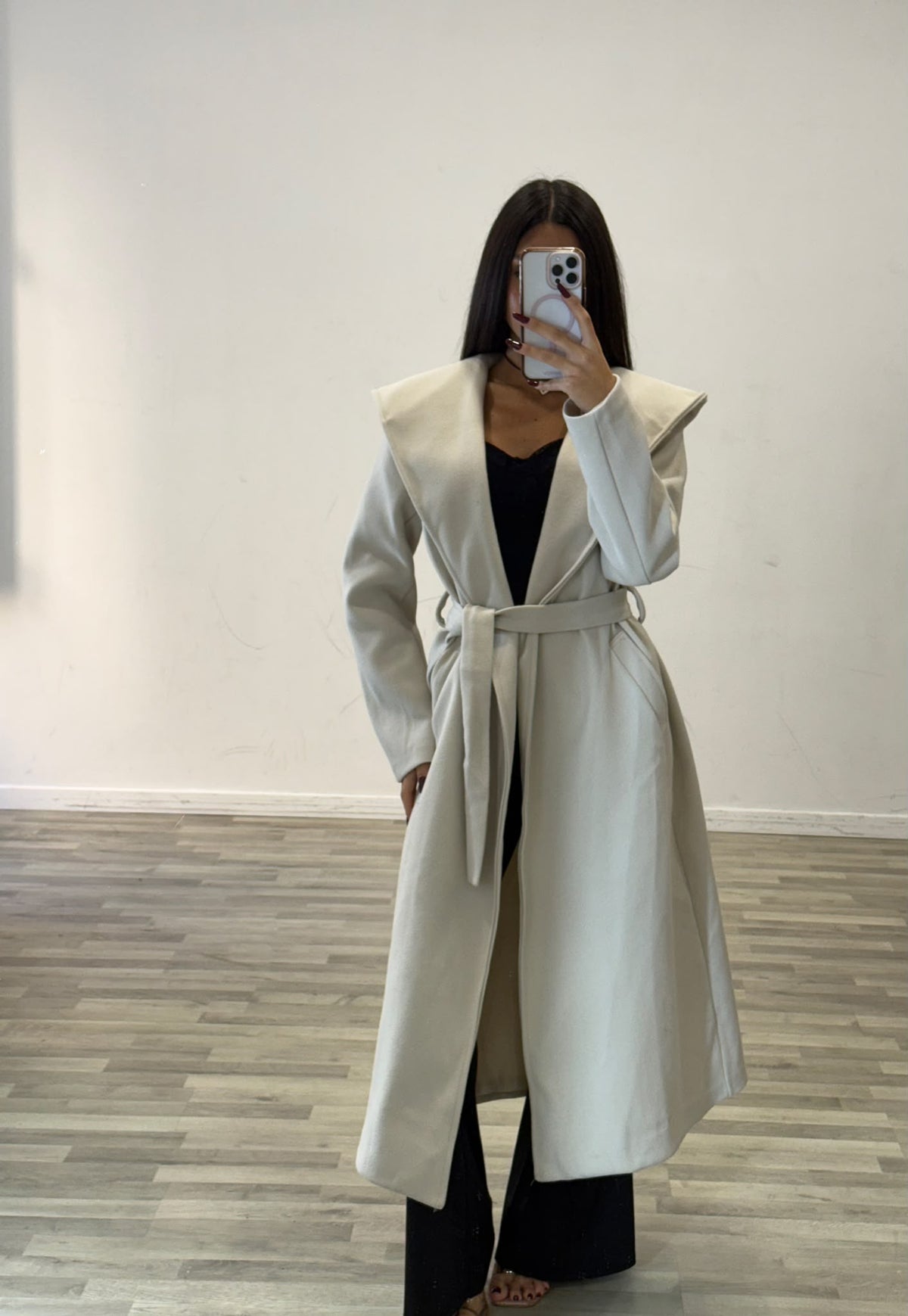 cappotto lungo con cappuccio