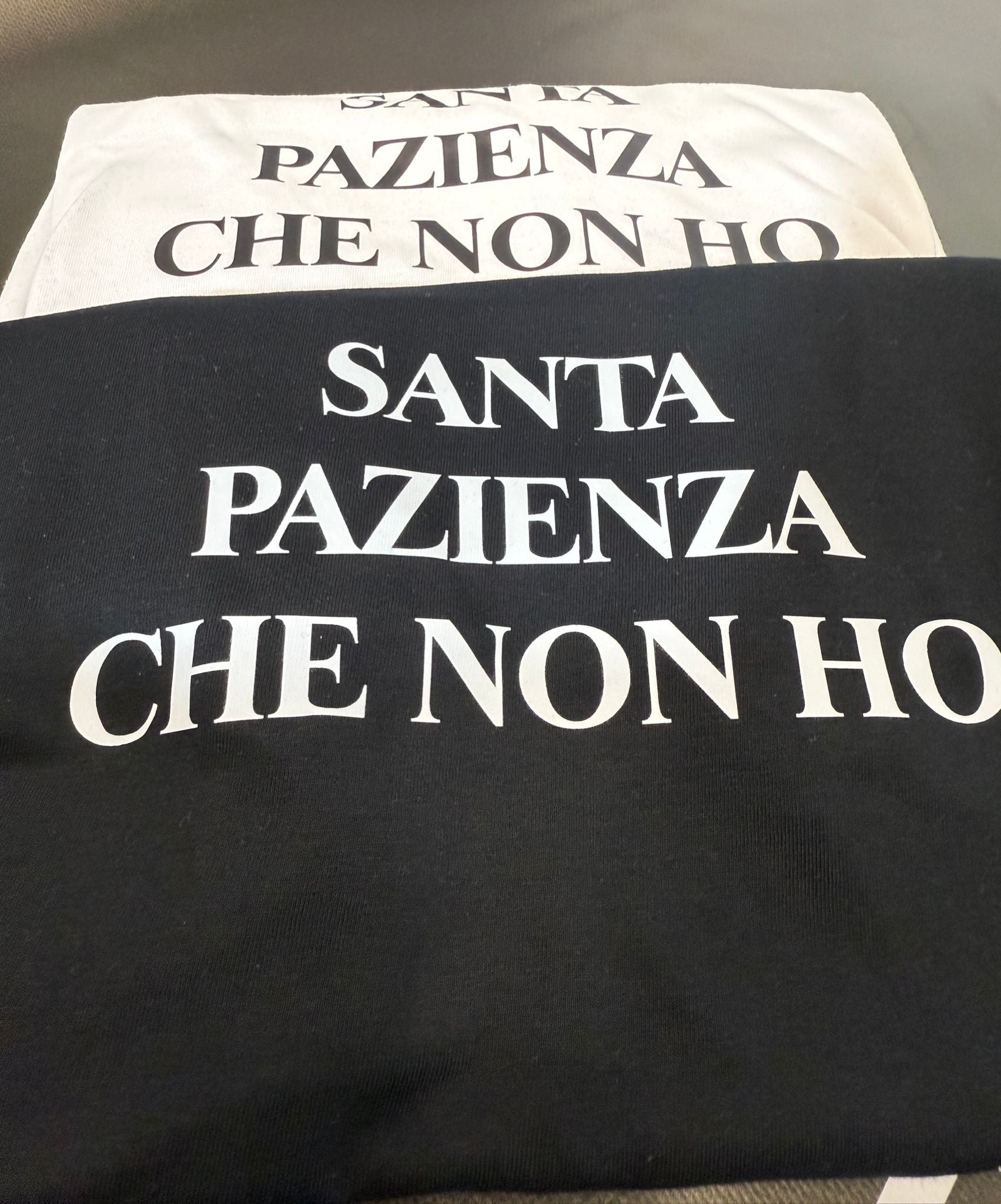 t-shirt santa pazienza che noin ho
