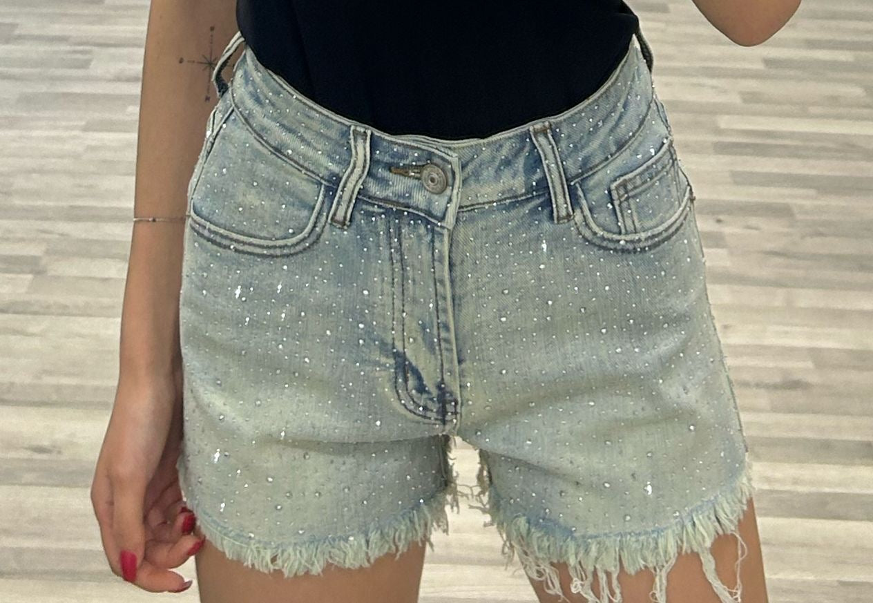 short di jeans sabbiato