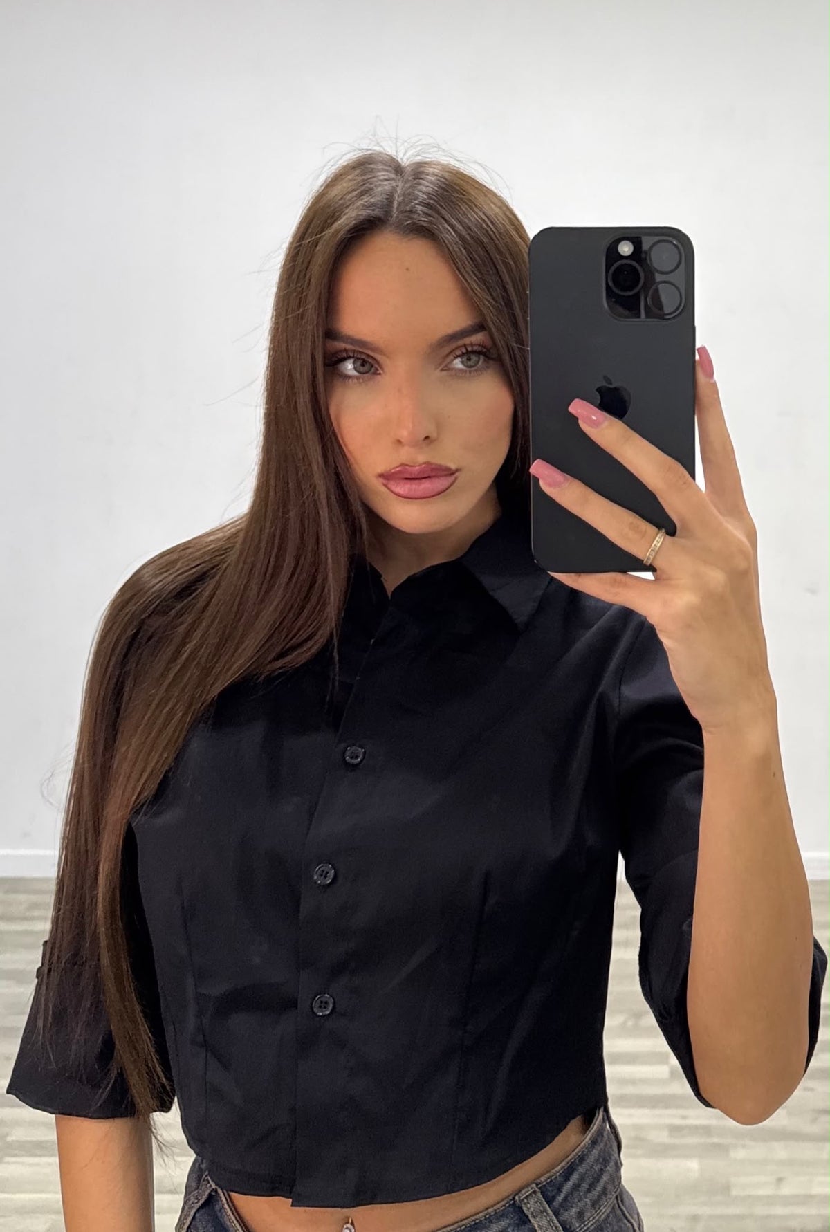 camicia corta con manica tre quarti