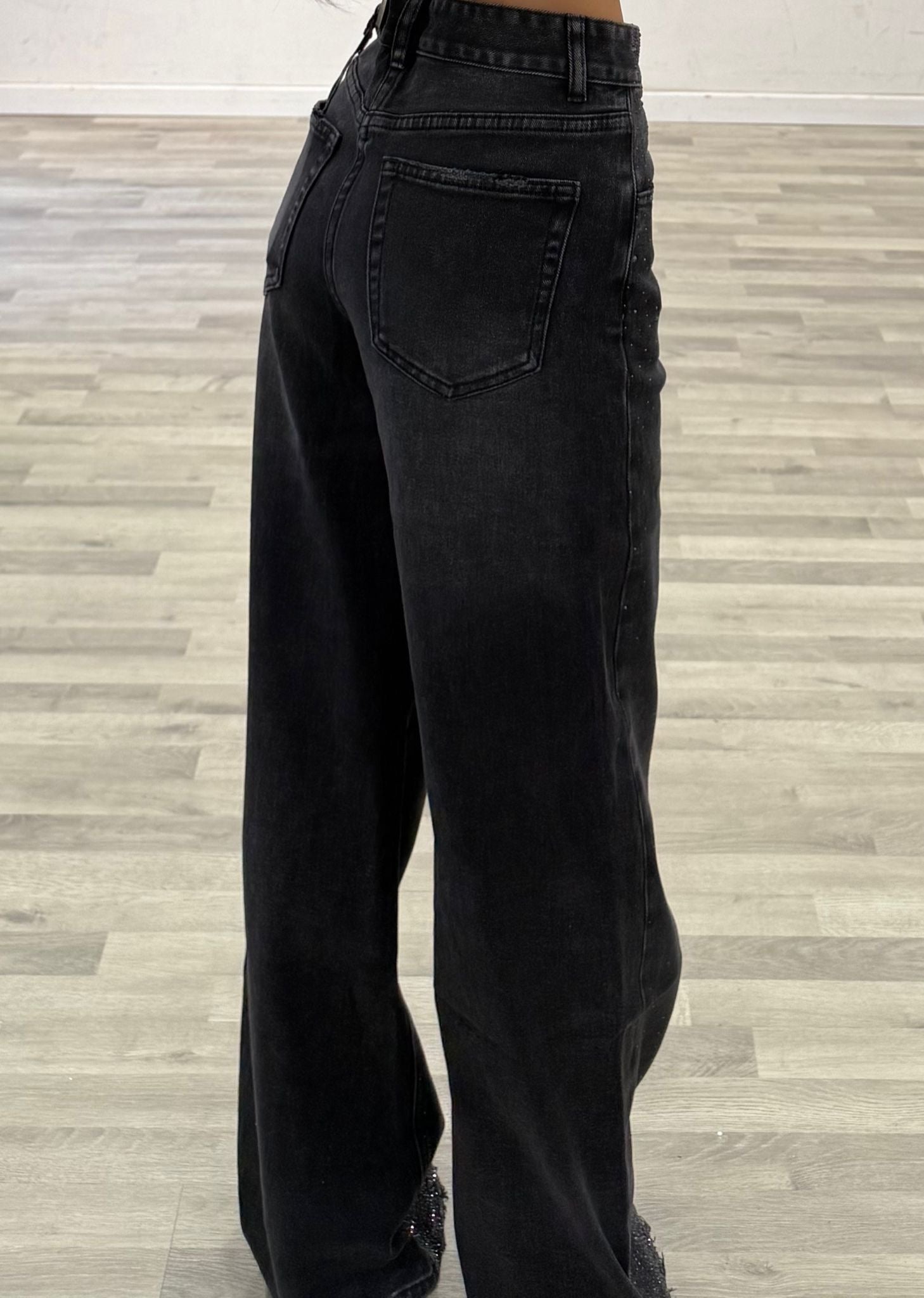 jeans black con brillantini