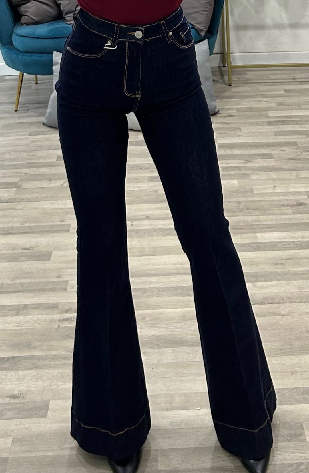 jeans flare dark blue