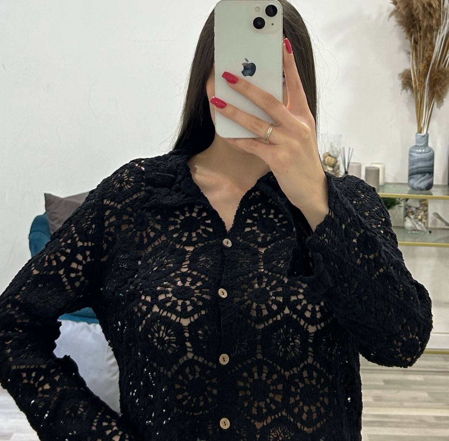 giacchino camicia di uncinetto