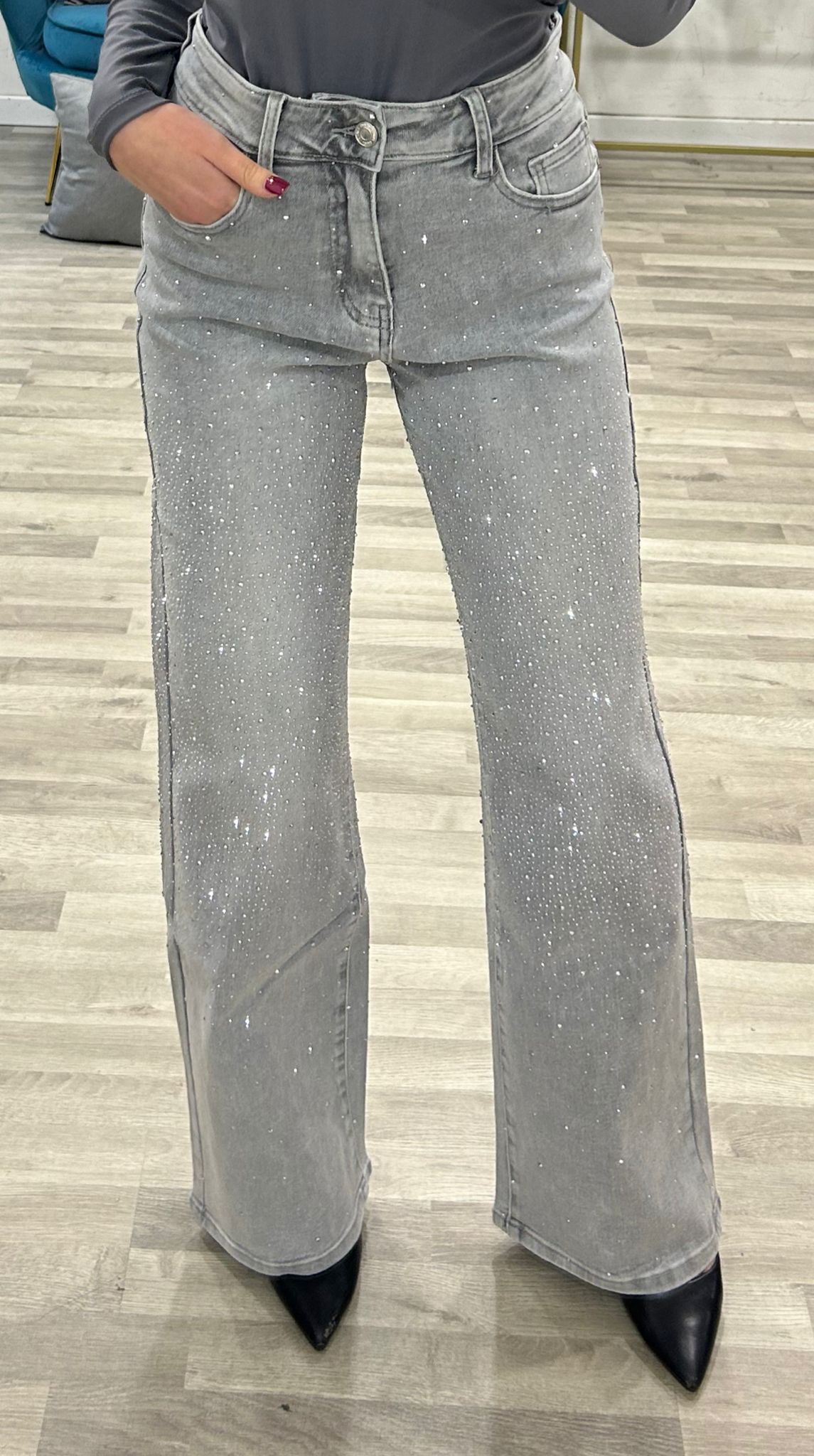 jeans con brillantini mary