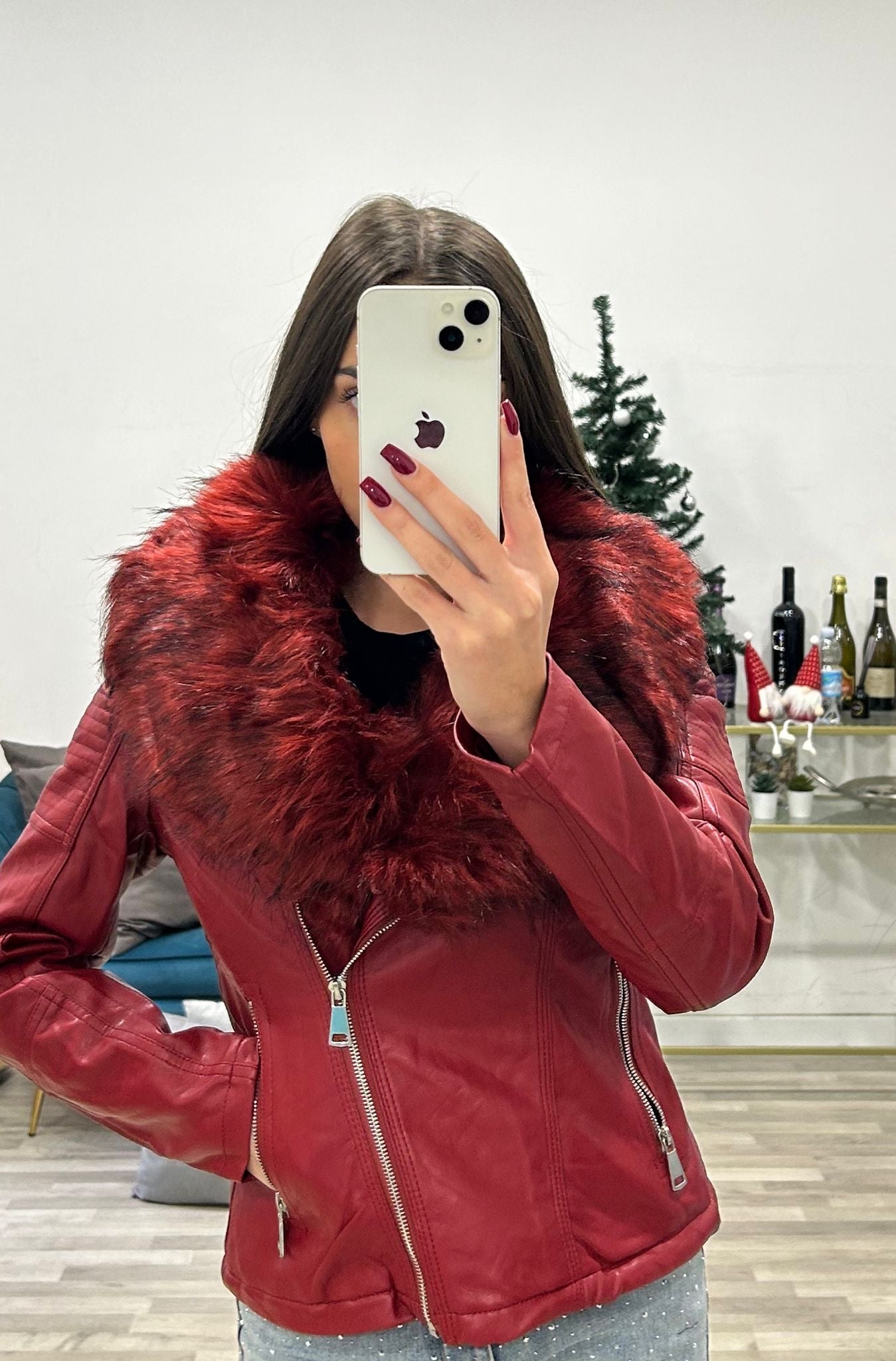 giubbino di ecopelle bordo'