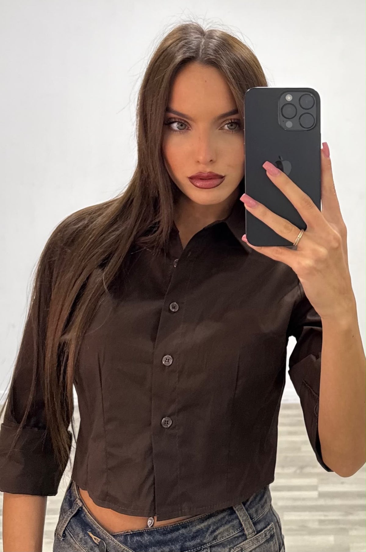 camicia corta con manica tre quarti