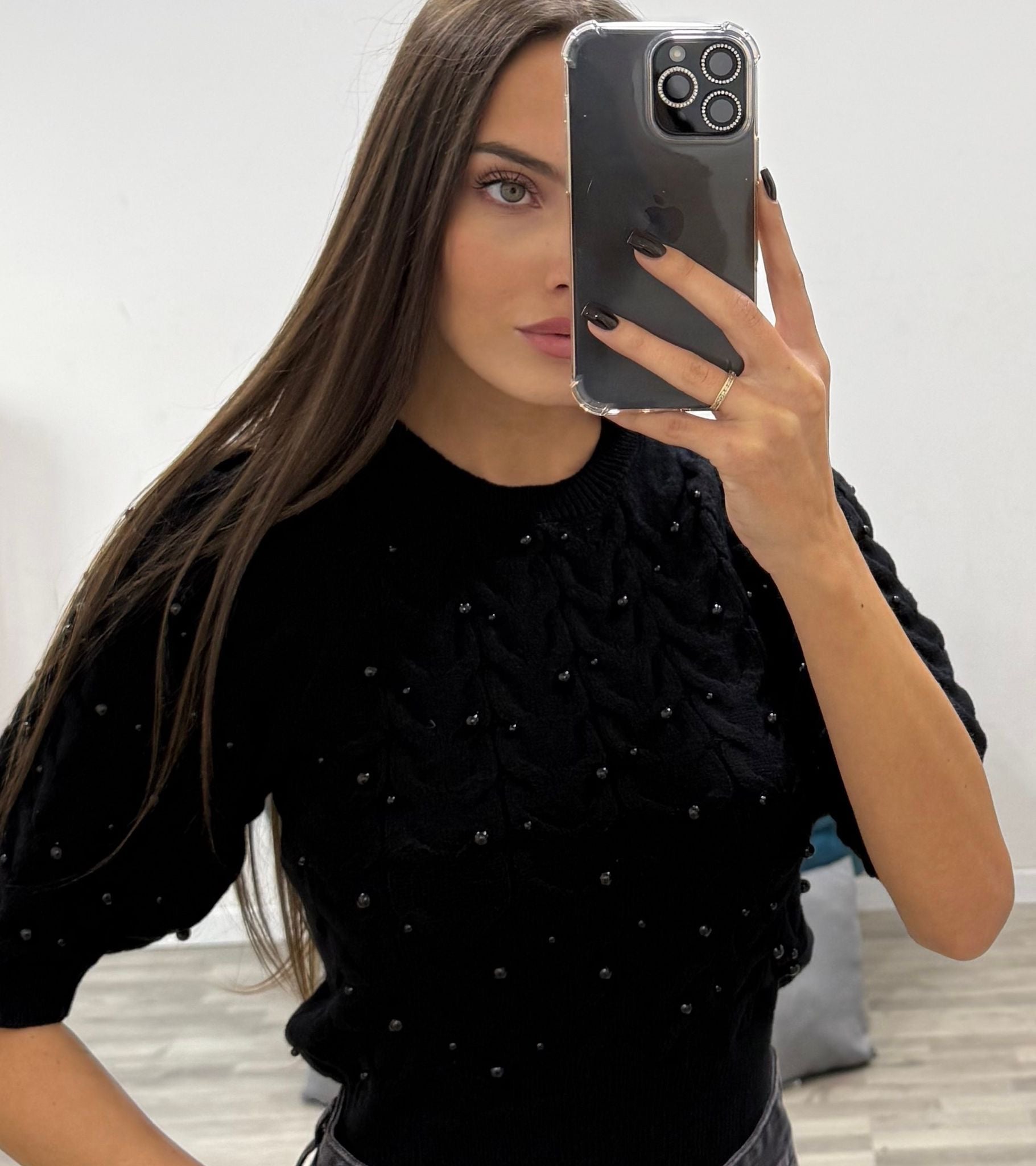 maglia con perline