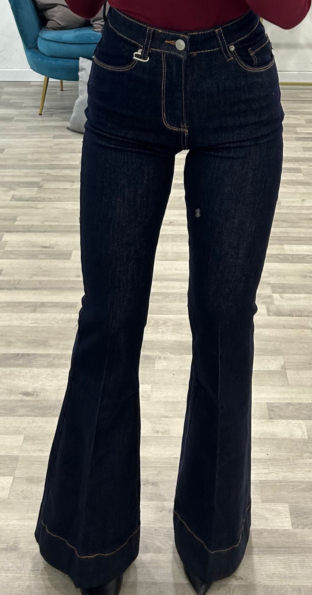 jeans flare dark blue