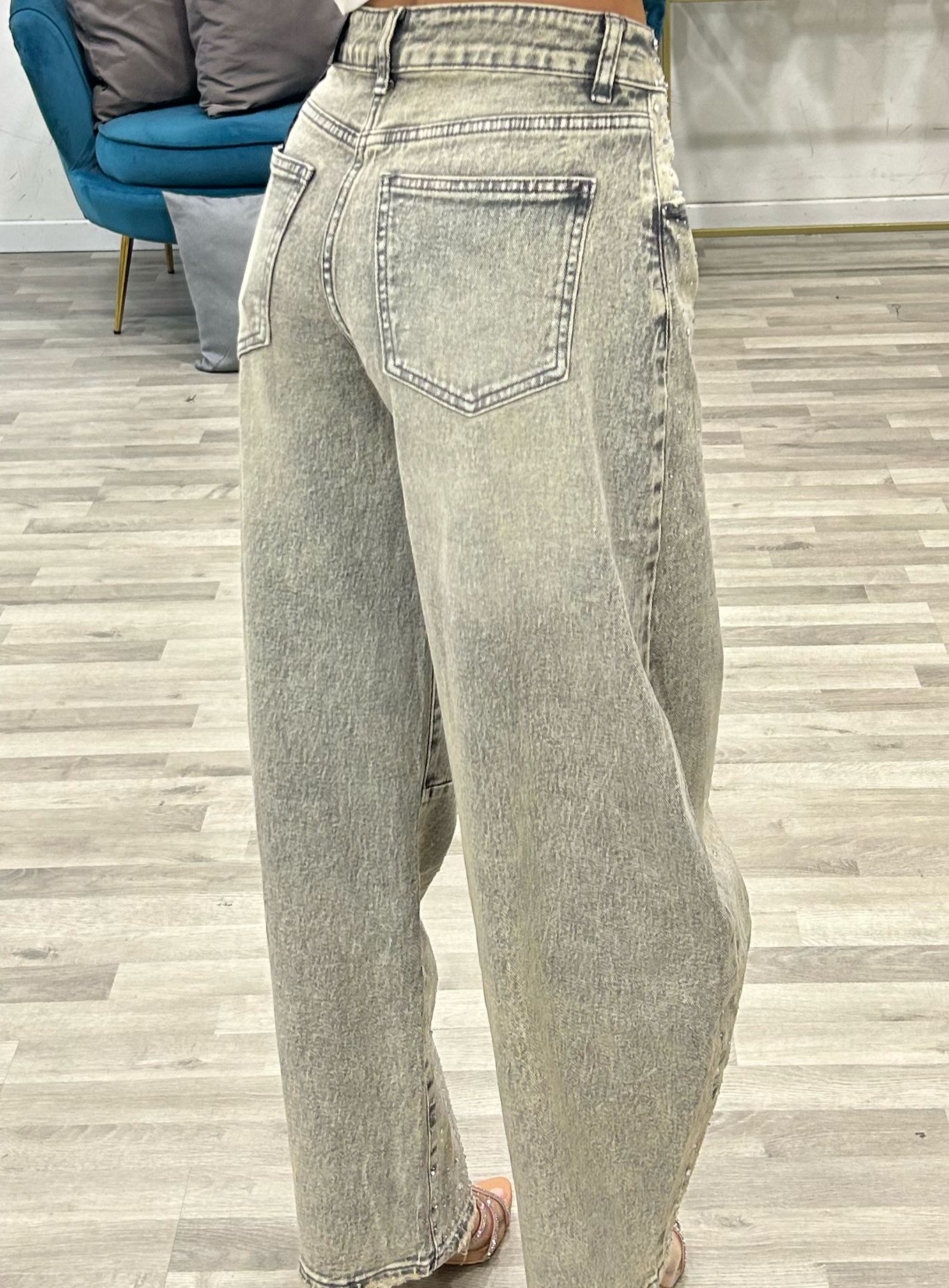 jeans ballon grigio vintage