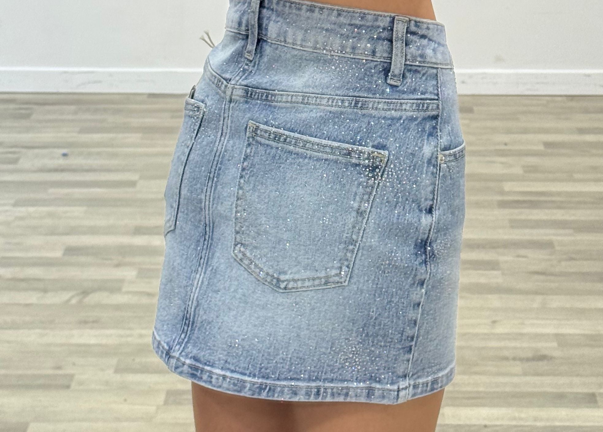 gonna di jeans con brillantini