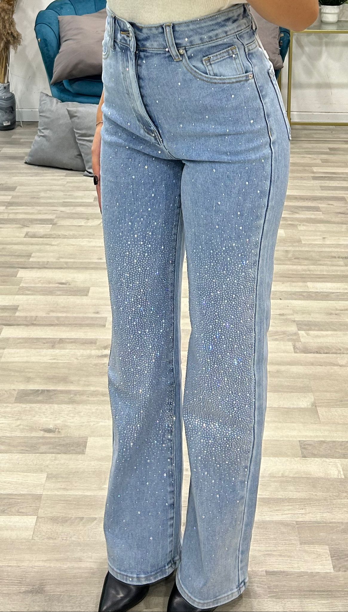 jeans con brillantini lisa