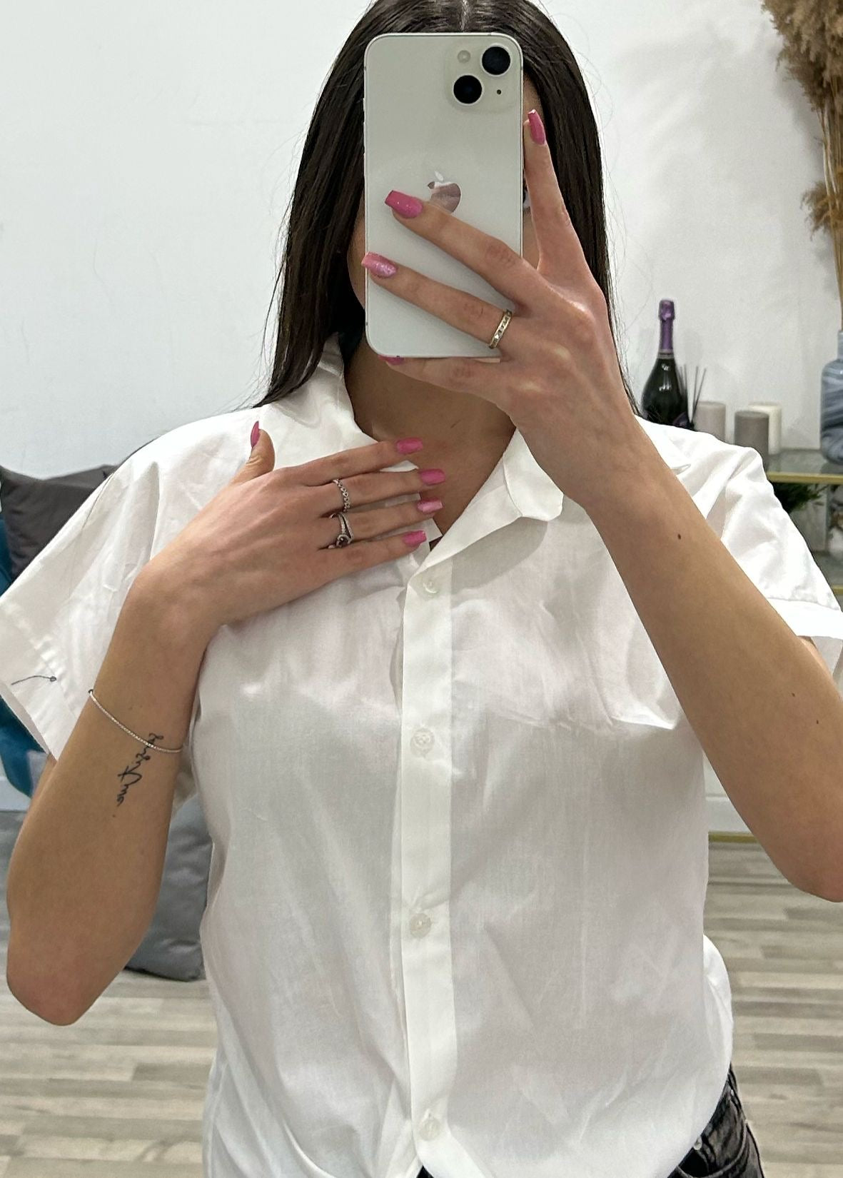 camicia mezza manica con nodo