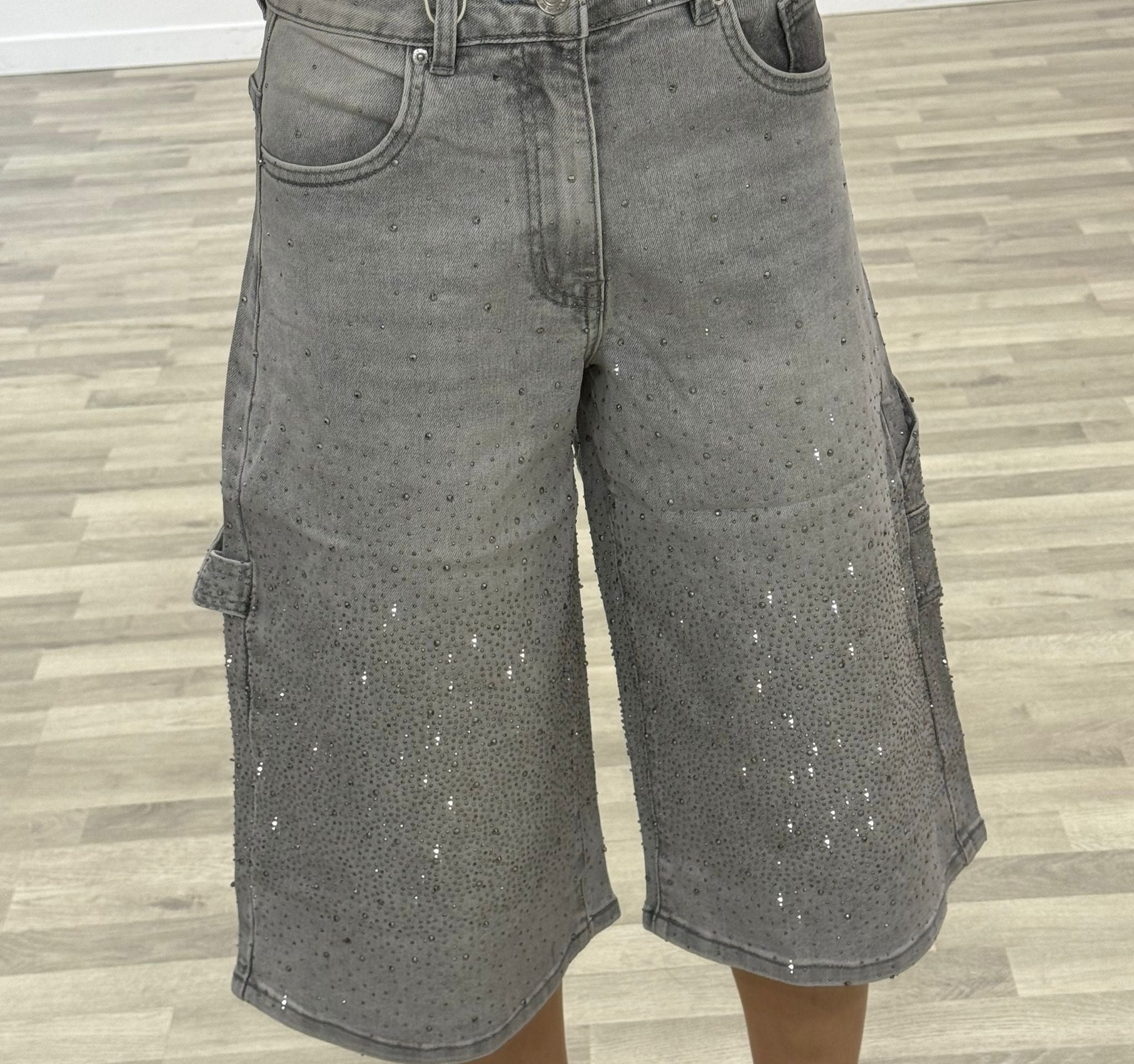 bermuda di jeans grey
