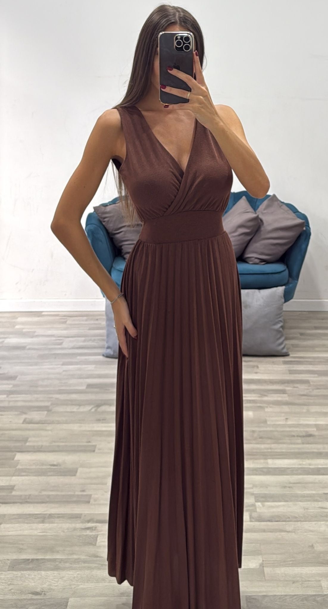 vestito lame incrocio e plisse giu