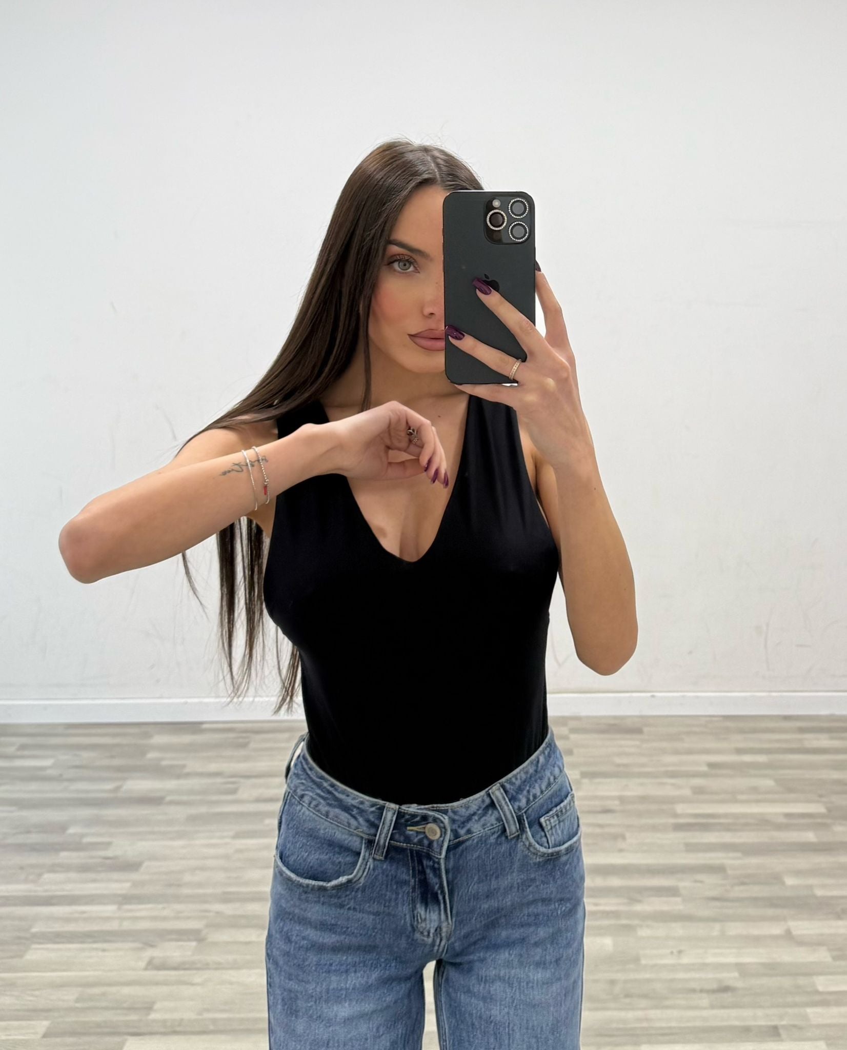 body canotta scollato avanti e dietro