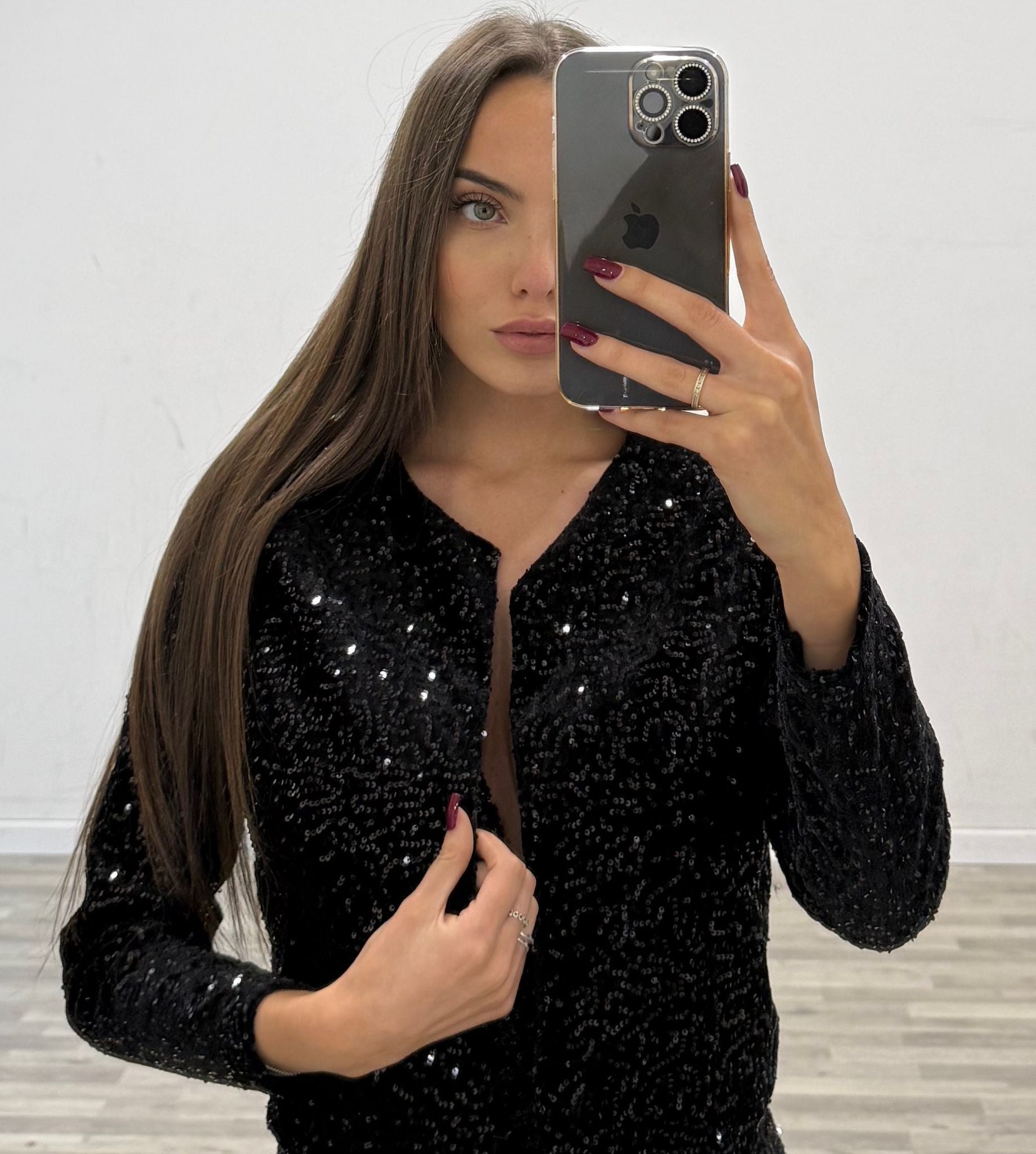 coprispalle in paillettes