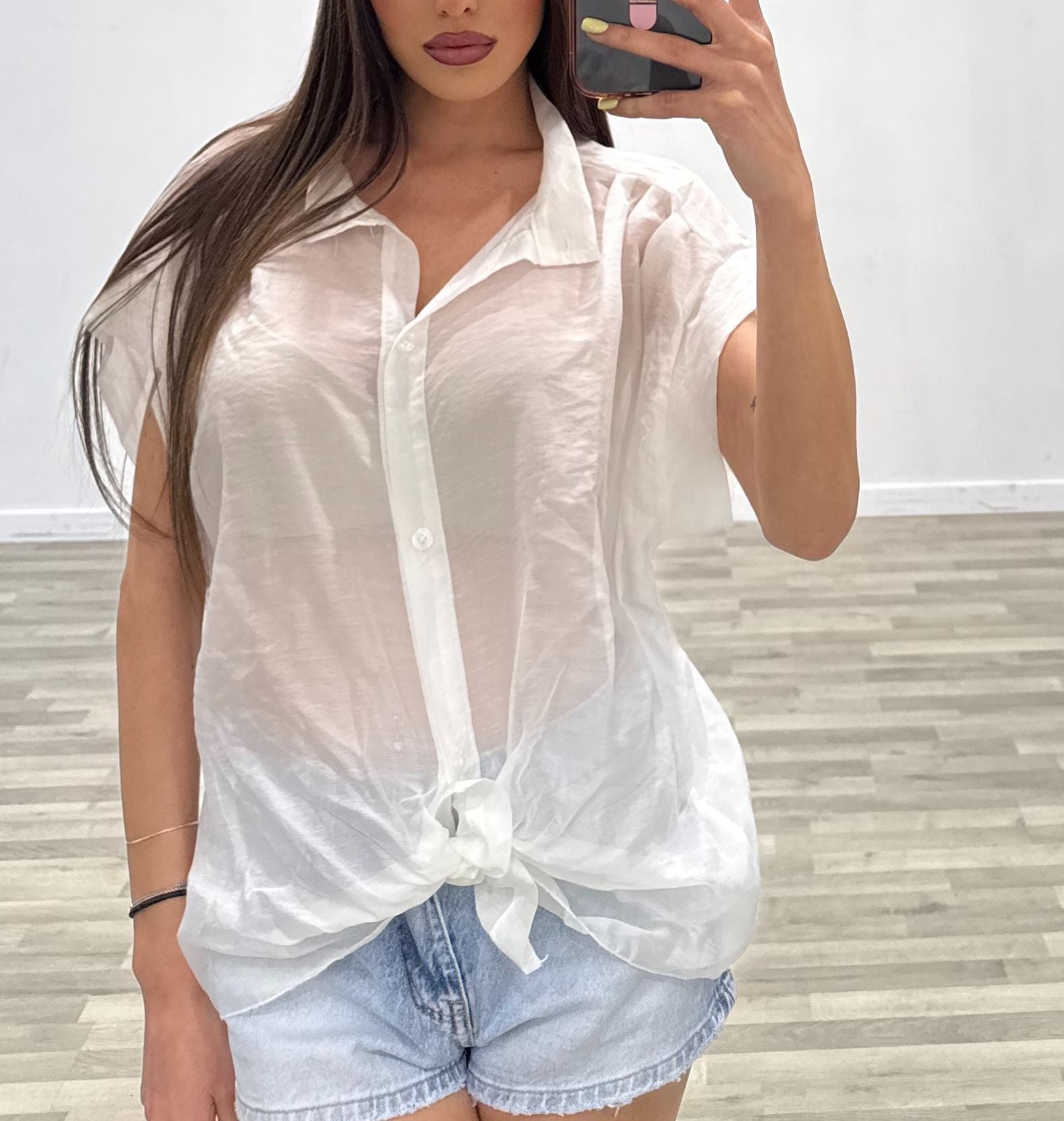 camicia setificata con nodo