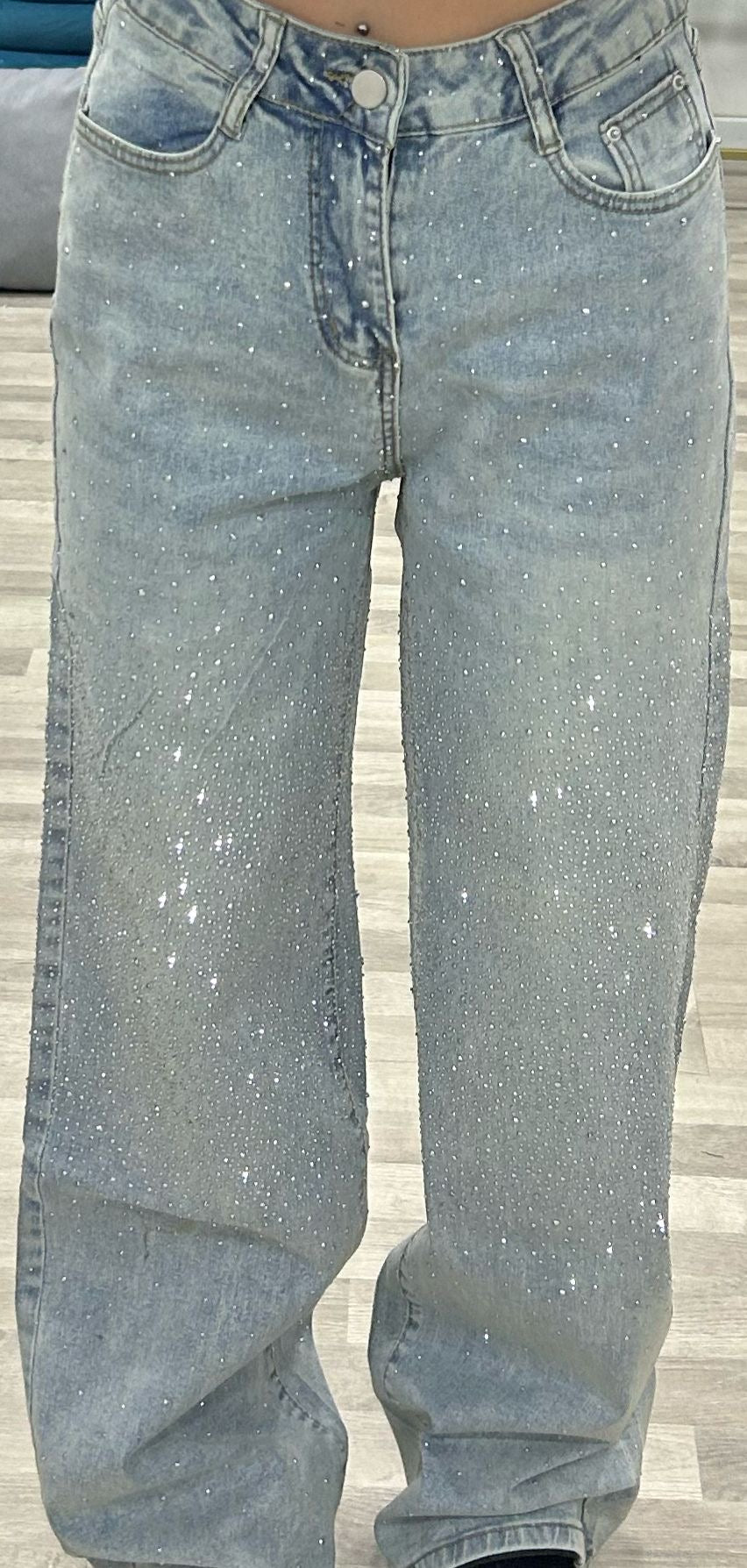 jeans con brillantini lucky