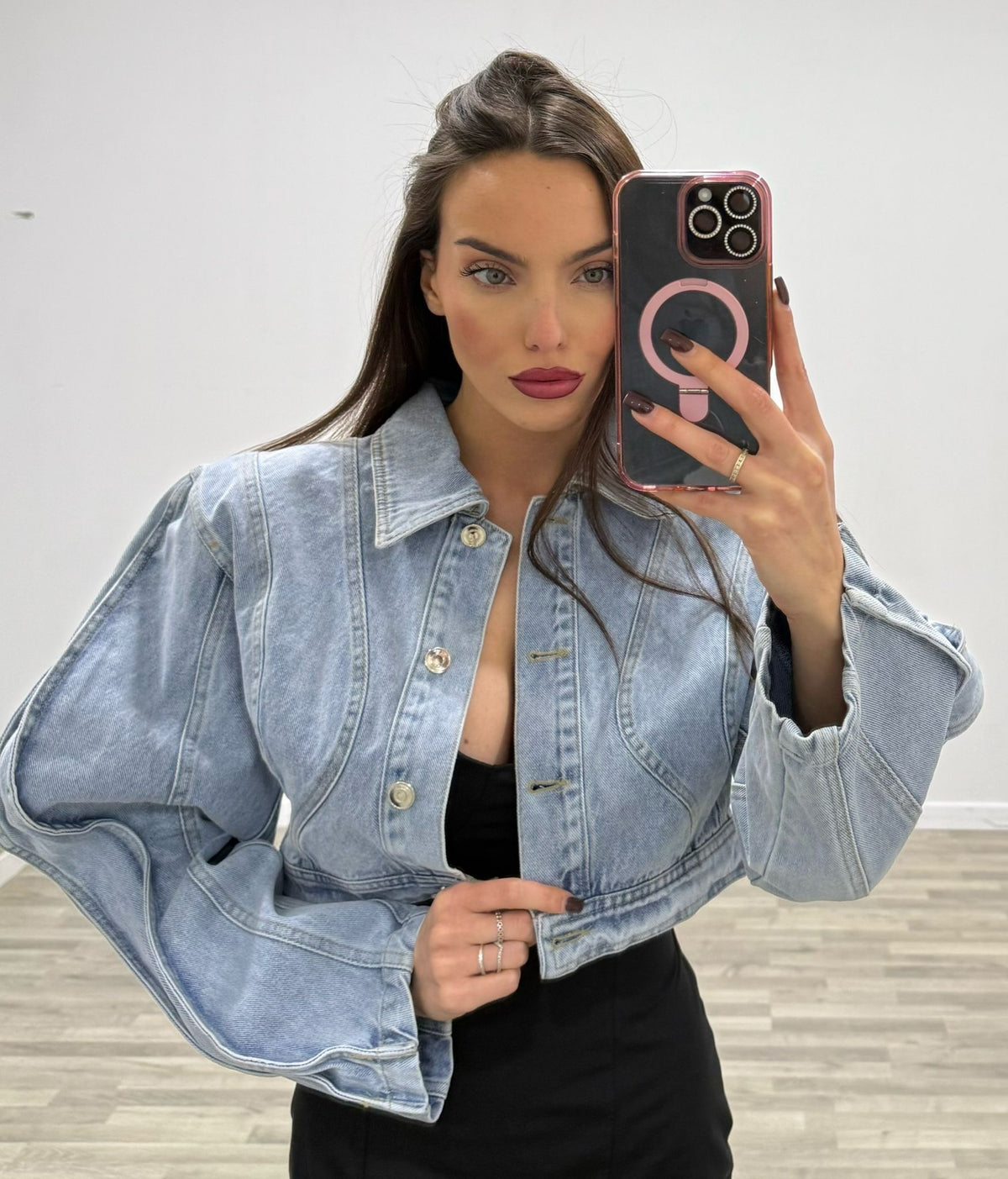 giacca di jeans cropped ondina